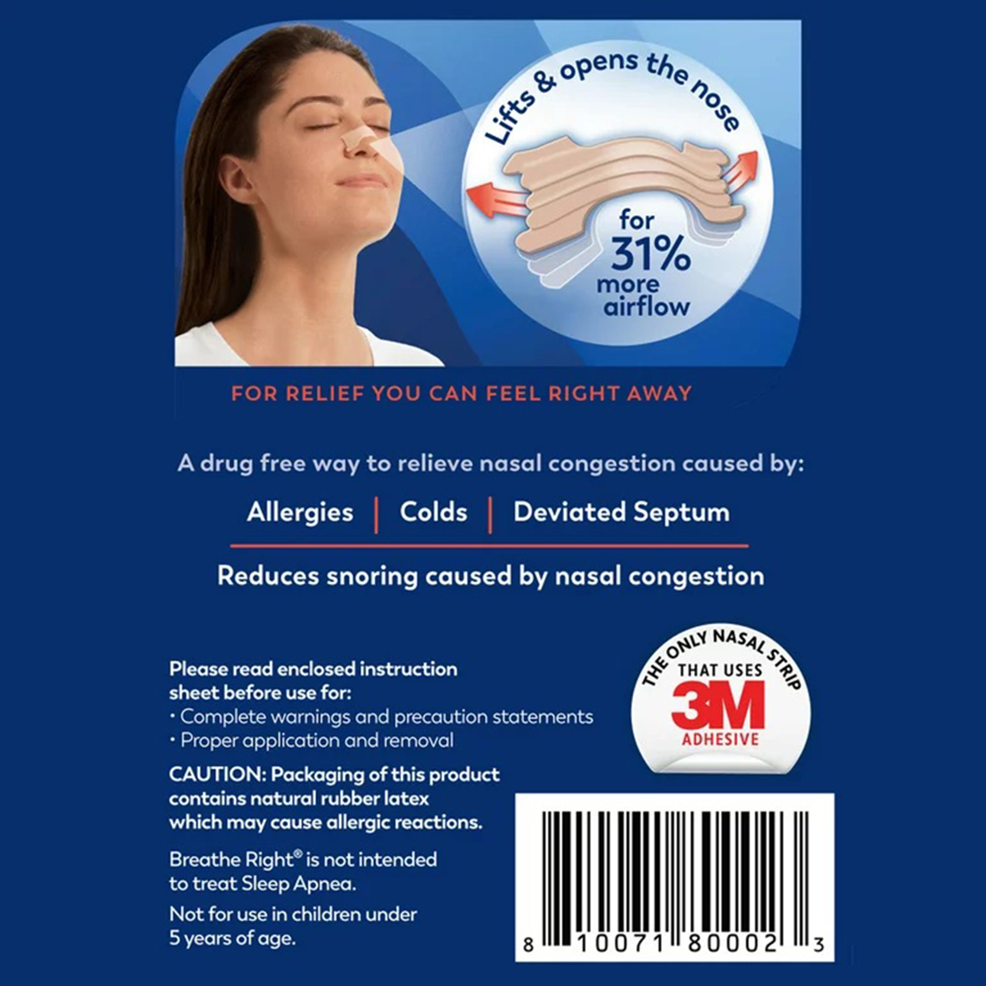Foundation Consumer Healthcare LLC 81007180002 - Breathe Right Nasal Strips, Extra Strength - 26/Box