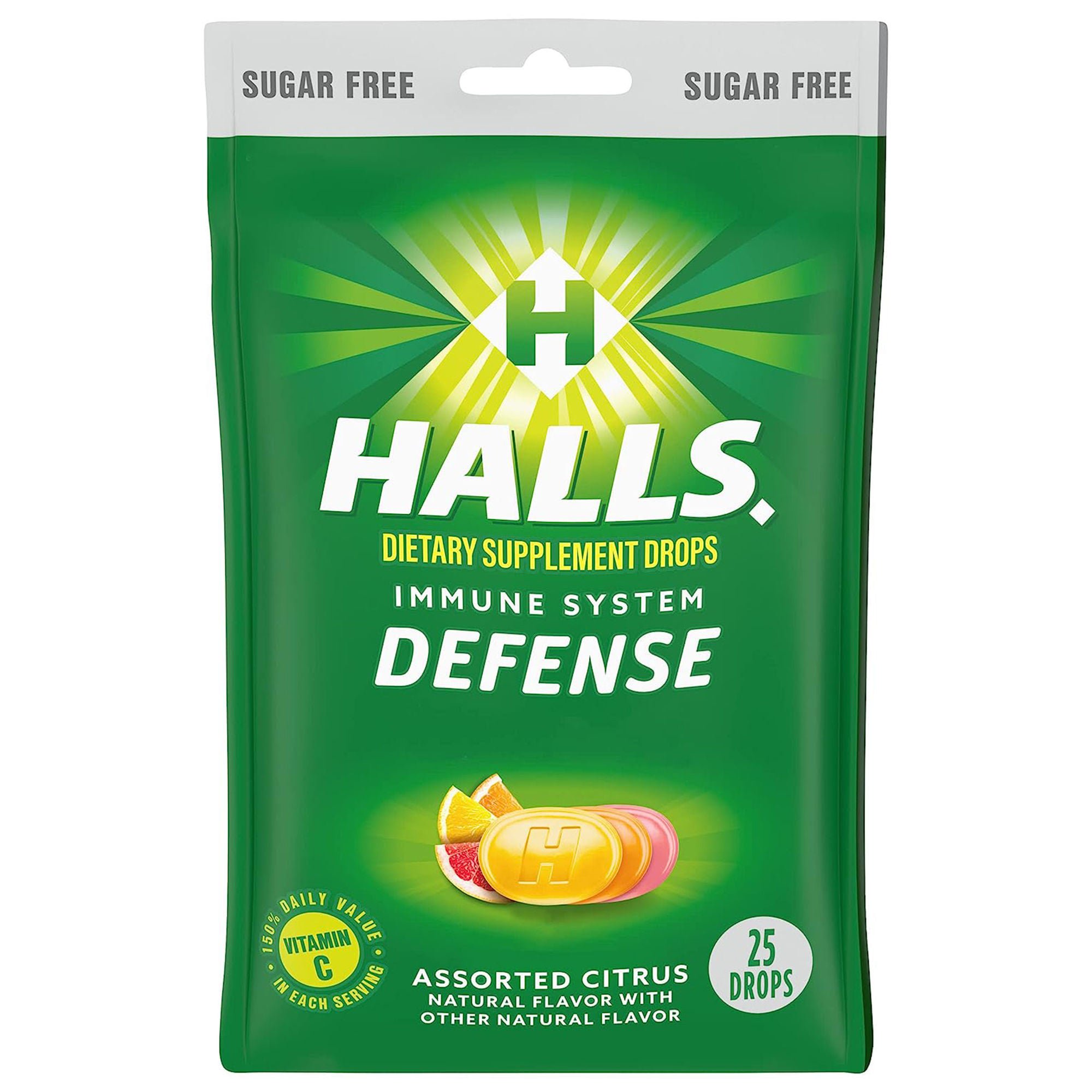 Dot Foods - Mondelez - 31254663261 Halls Defense Dietary Supplement Drops Sugar Free Assorted Citrus