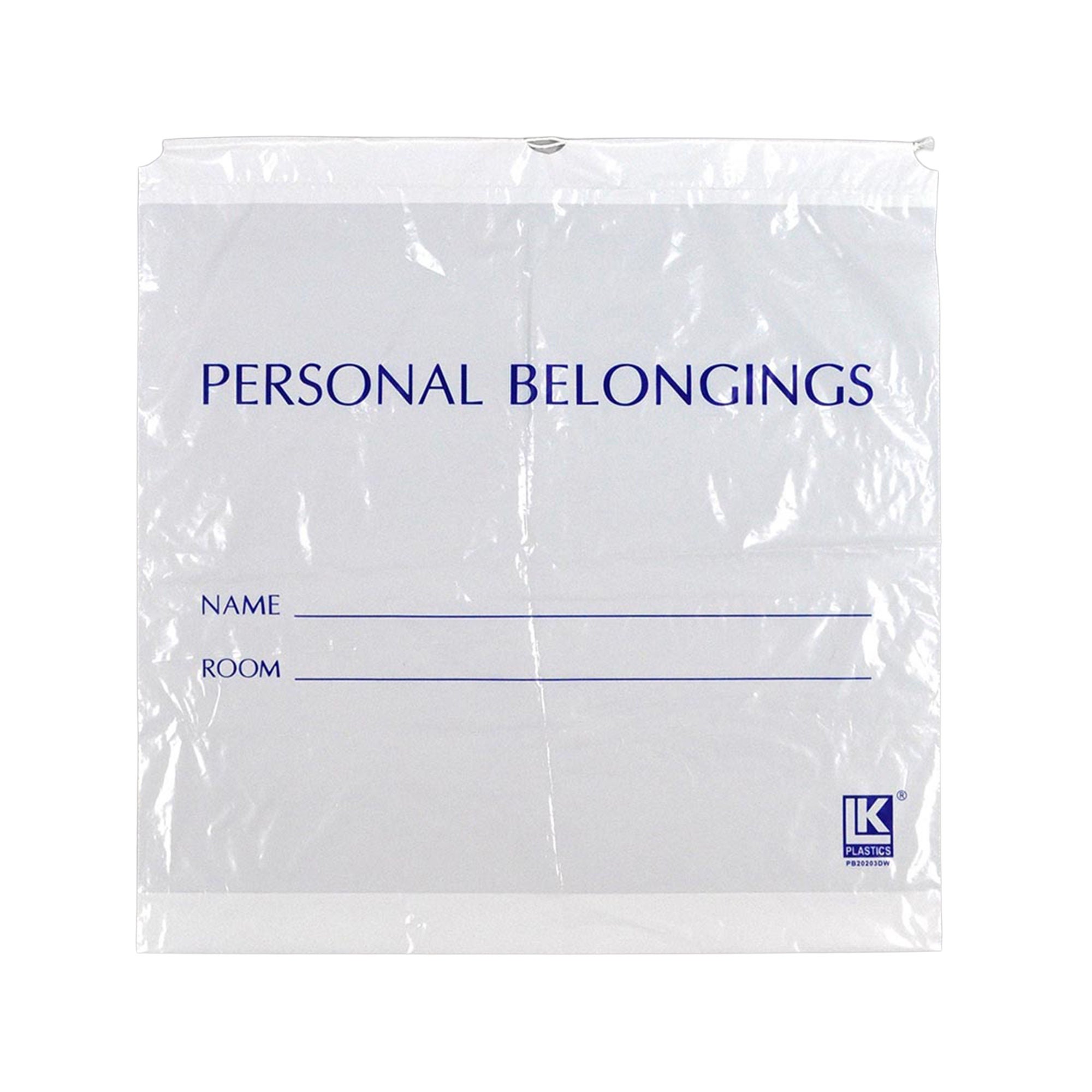 Elkay Plastics - PB20203DSW Patient Belongings Bag LK® 20 X 20 Inch LDPE Drawstring Closure White