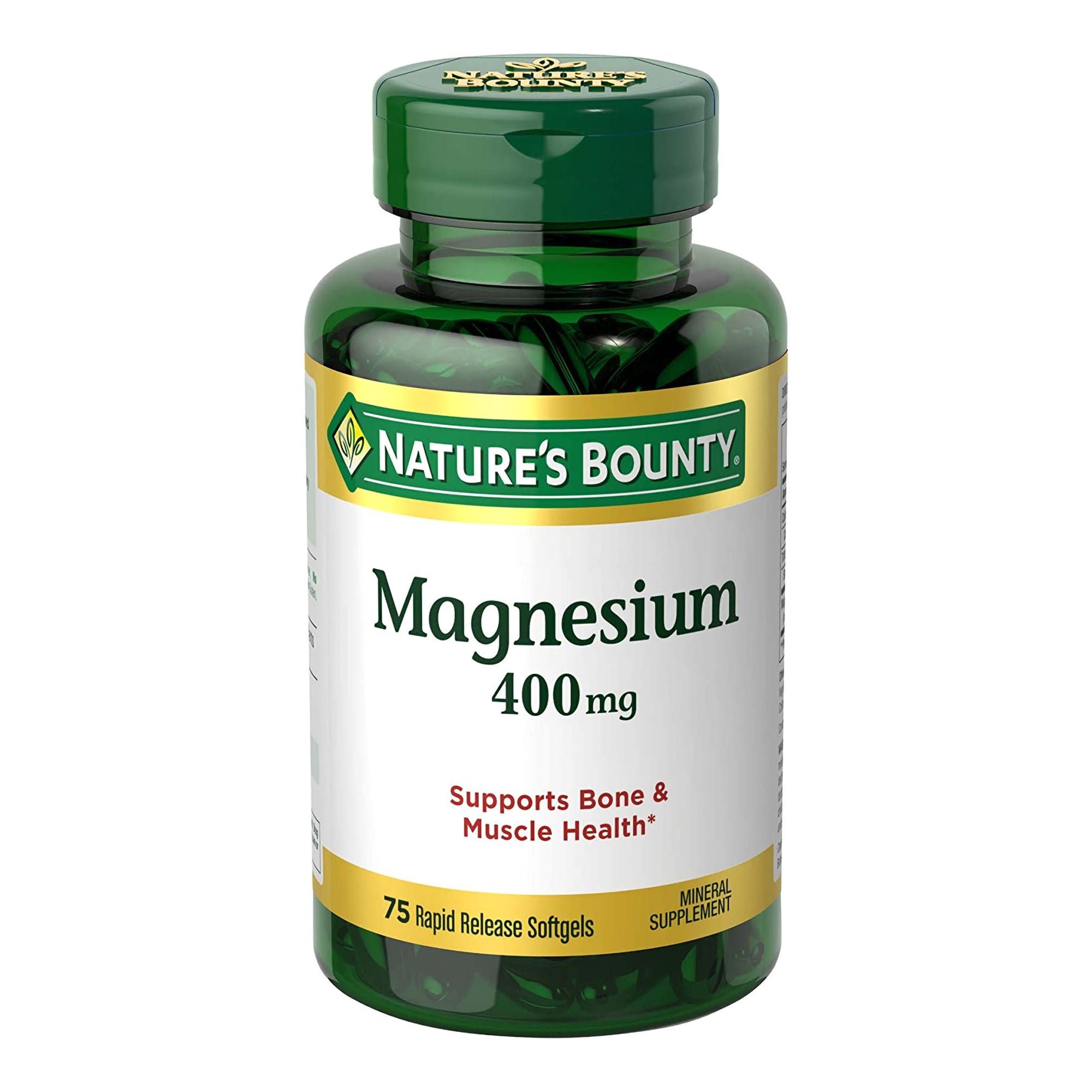 US Nutrition - 07431259408 Nature's Bounty® Magnesium 400 mg Mineral Supplement Rapid Release Softgels