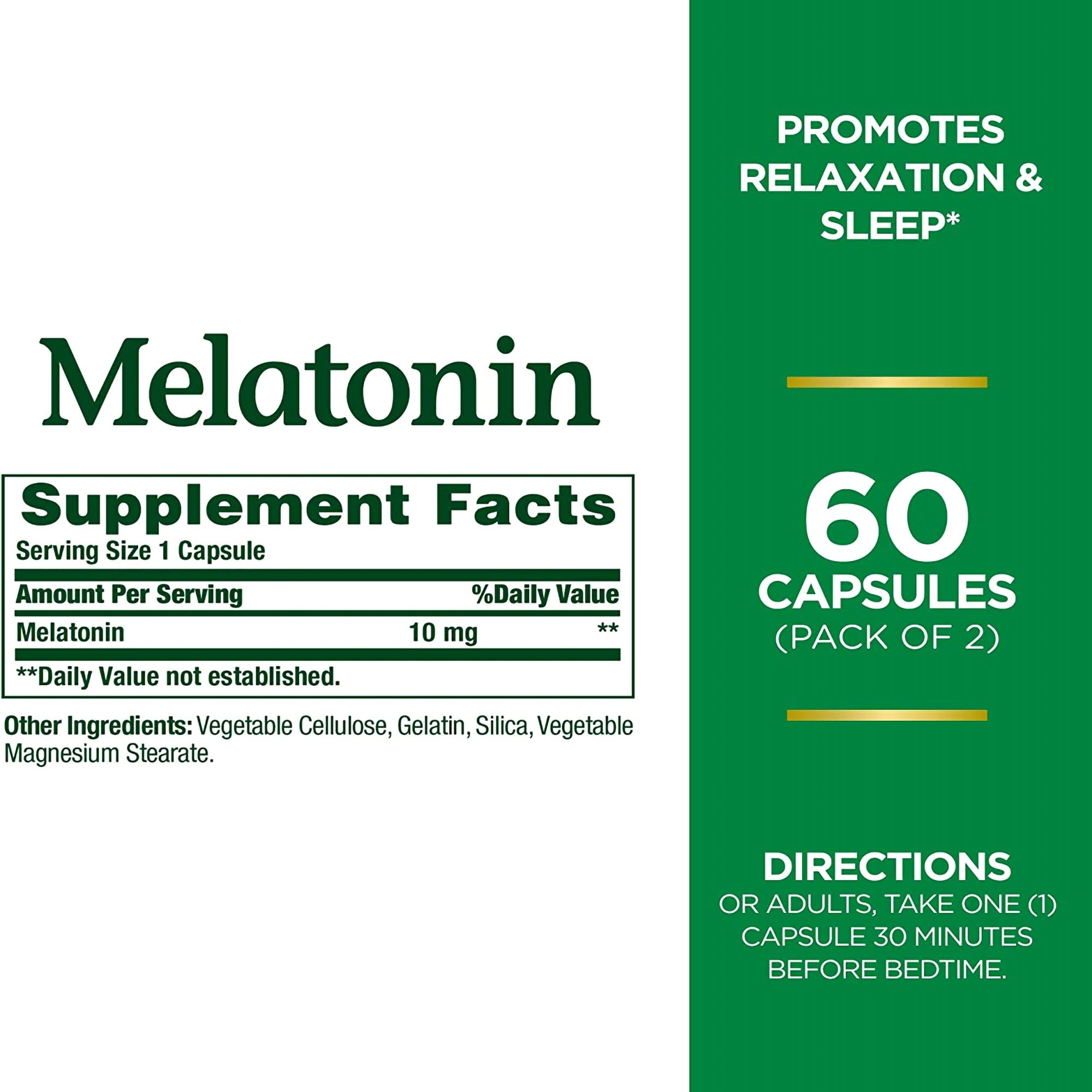 US Nutrition 07431219491 - Nature's Bounty® Melatonin 10 mg Capsules - 1/Bottle