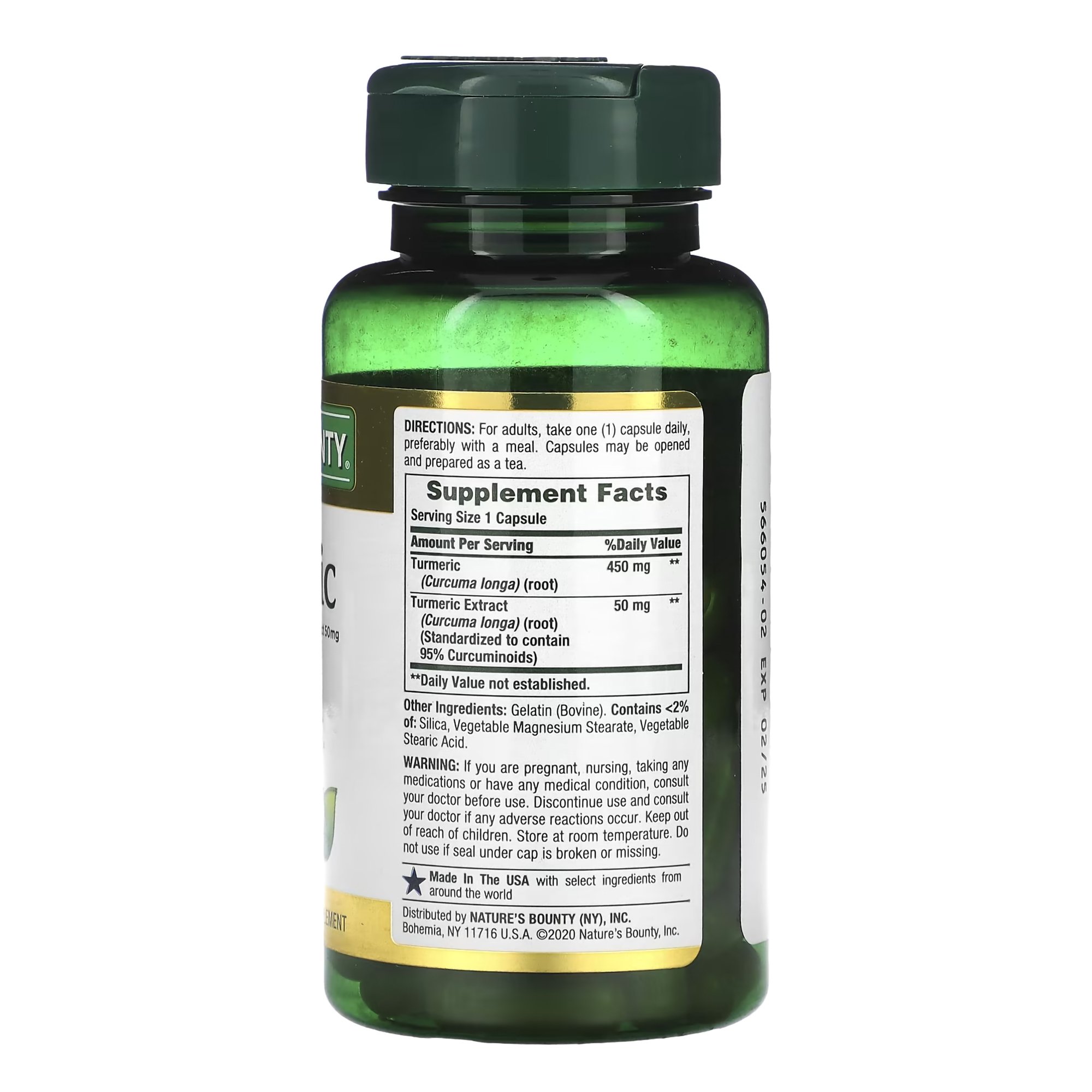 US Nutrition 74312154171 - Nature's Bounty® Turmeric 450 mg Capsules - 1/Bottle
