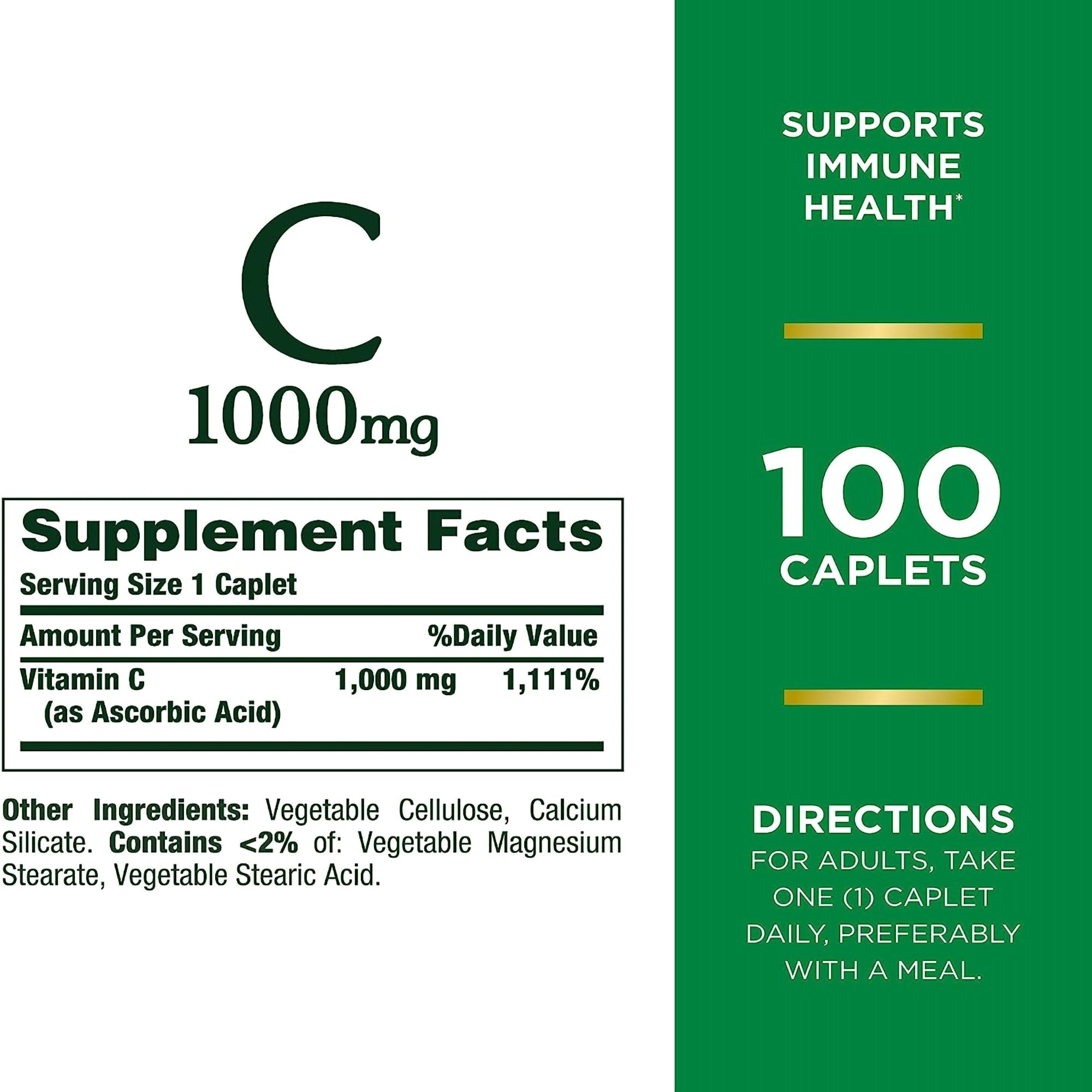 US Nutrition 07431201707 - Nature's Bounty 1000 mg Vitamin C Caplets - 1/Bottle