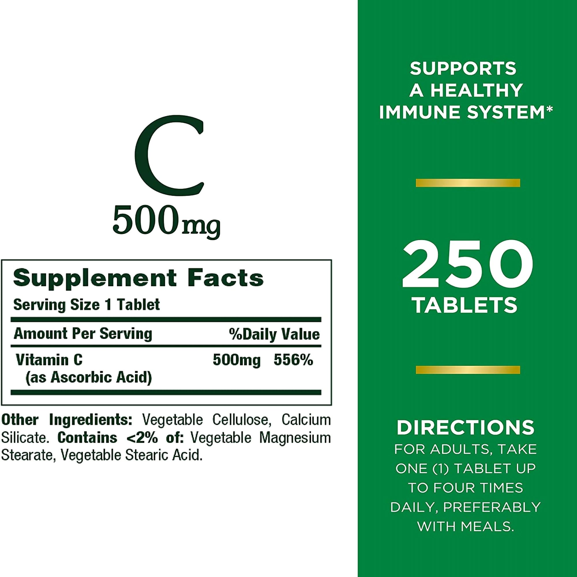 US Nutrition 07431201474 - Nature's Bounty® Vitamin C-500 mg Tablets - 1/Bottle