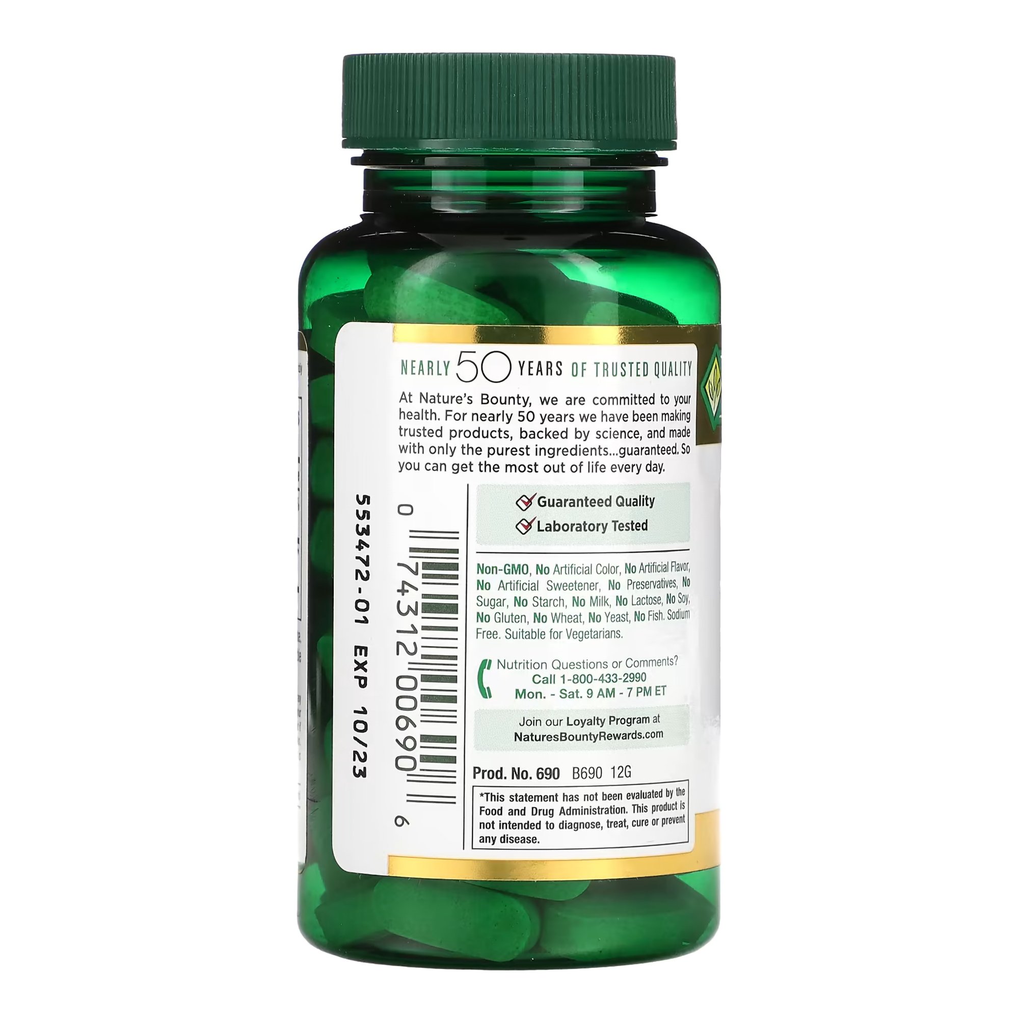 US Nutrition 74312000690 - Nature's Bounty® 1000 mg Vitamin C with Rose Hips Coated Caplets - 1/Bottle