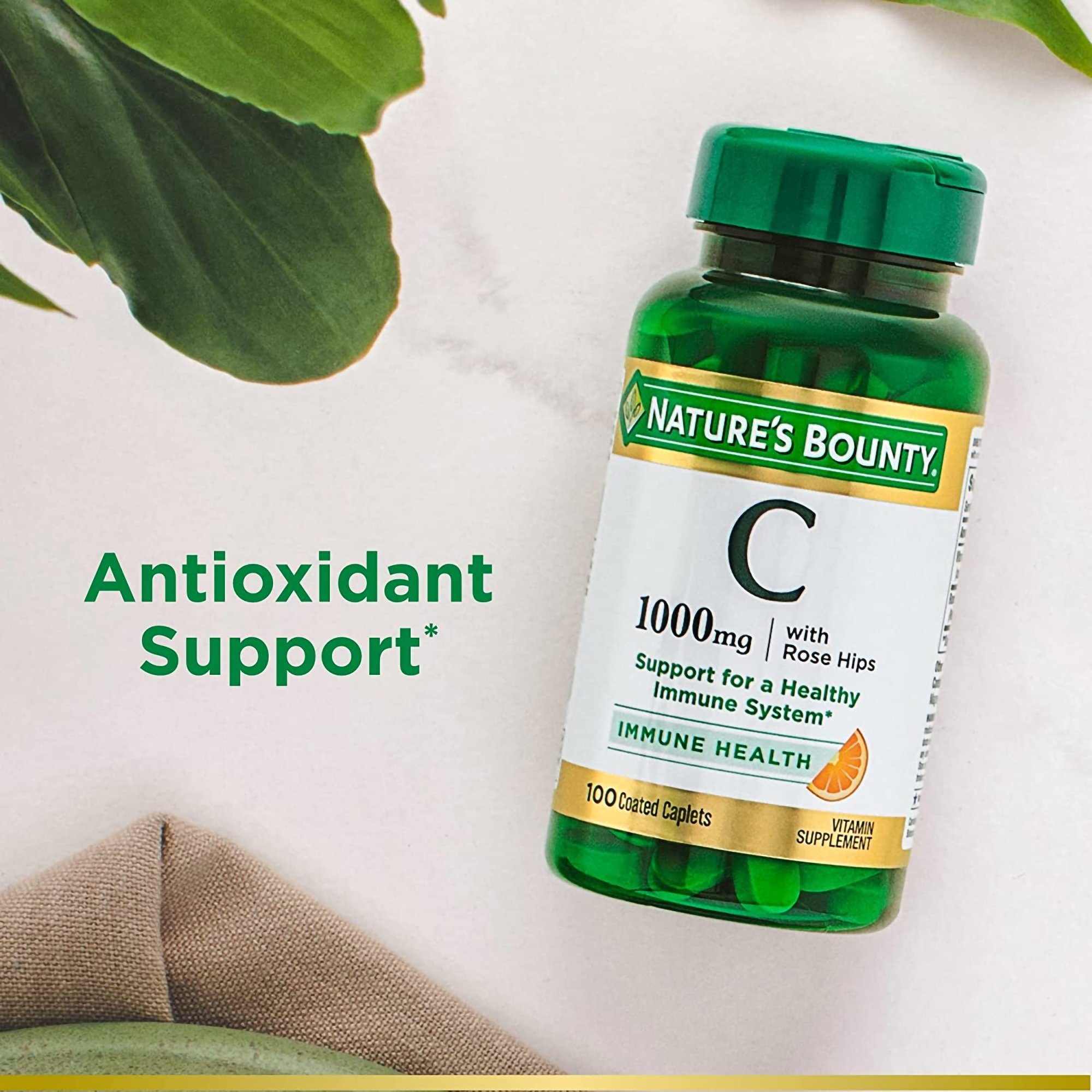 US Nutrition 74312000690 - Nature's Bounty® 1000 mg Vitamin C with Rose Hips Coated Caplets - 1/Bottle