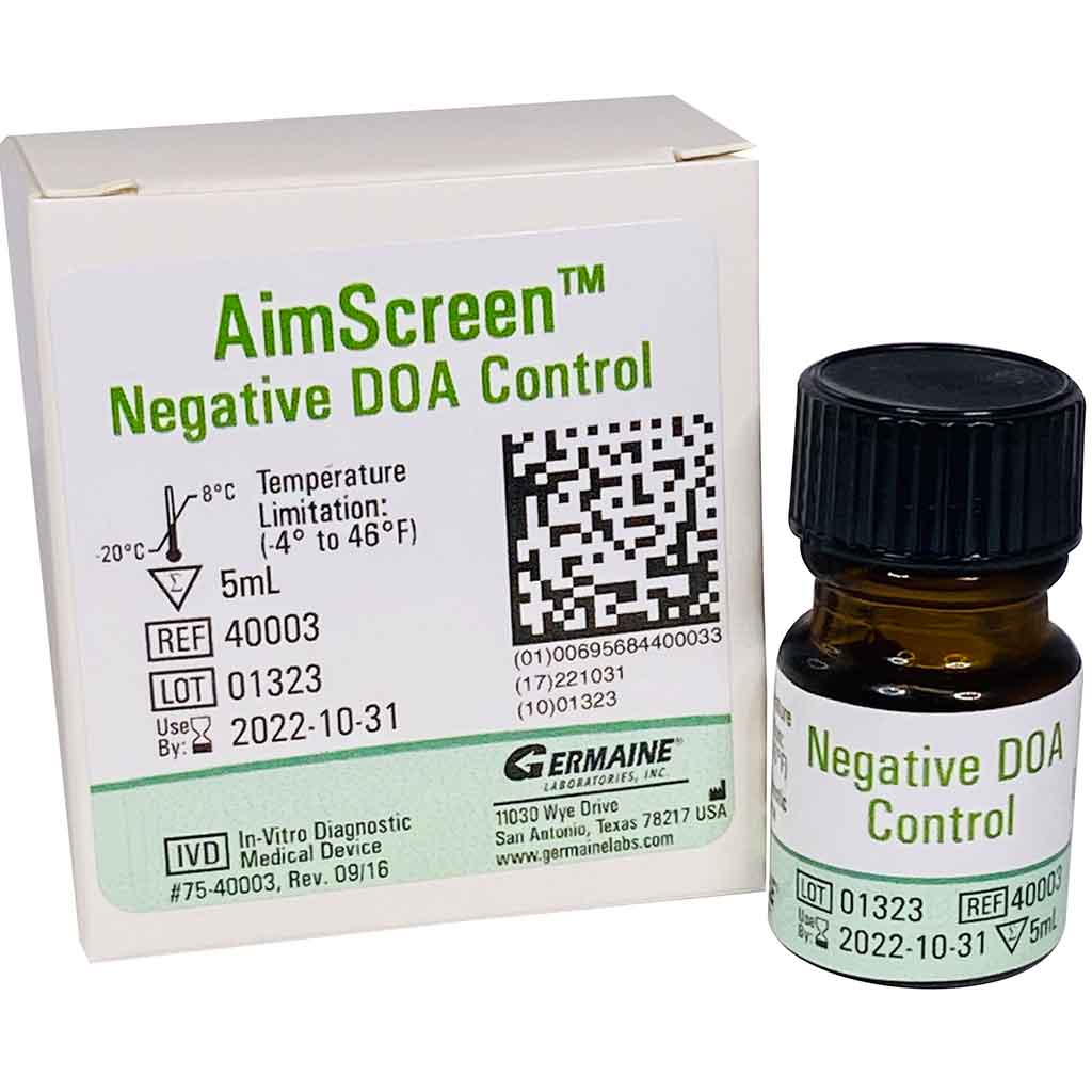 Germaine Laboratories Inc - 40003 Drugs of Abuse Control AimScreen™ Multi-Analyte Negative Level 1 X 5 mL