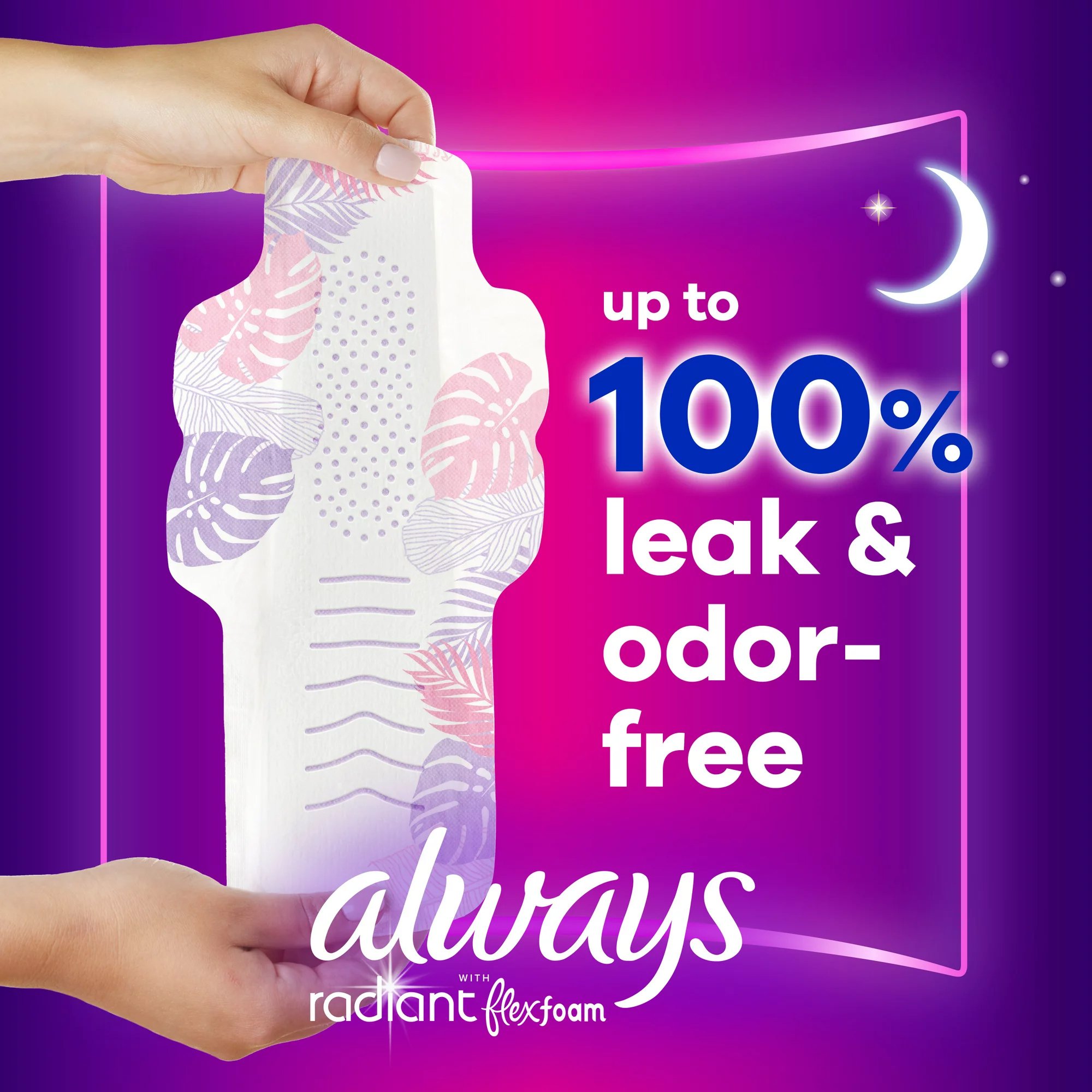 Procter & Gamble 03700081811 - Always® Radiant Overnight Pads, Size 4 - 10/Box