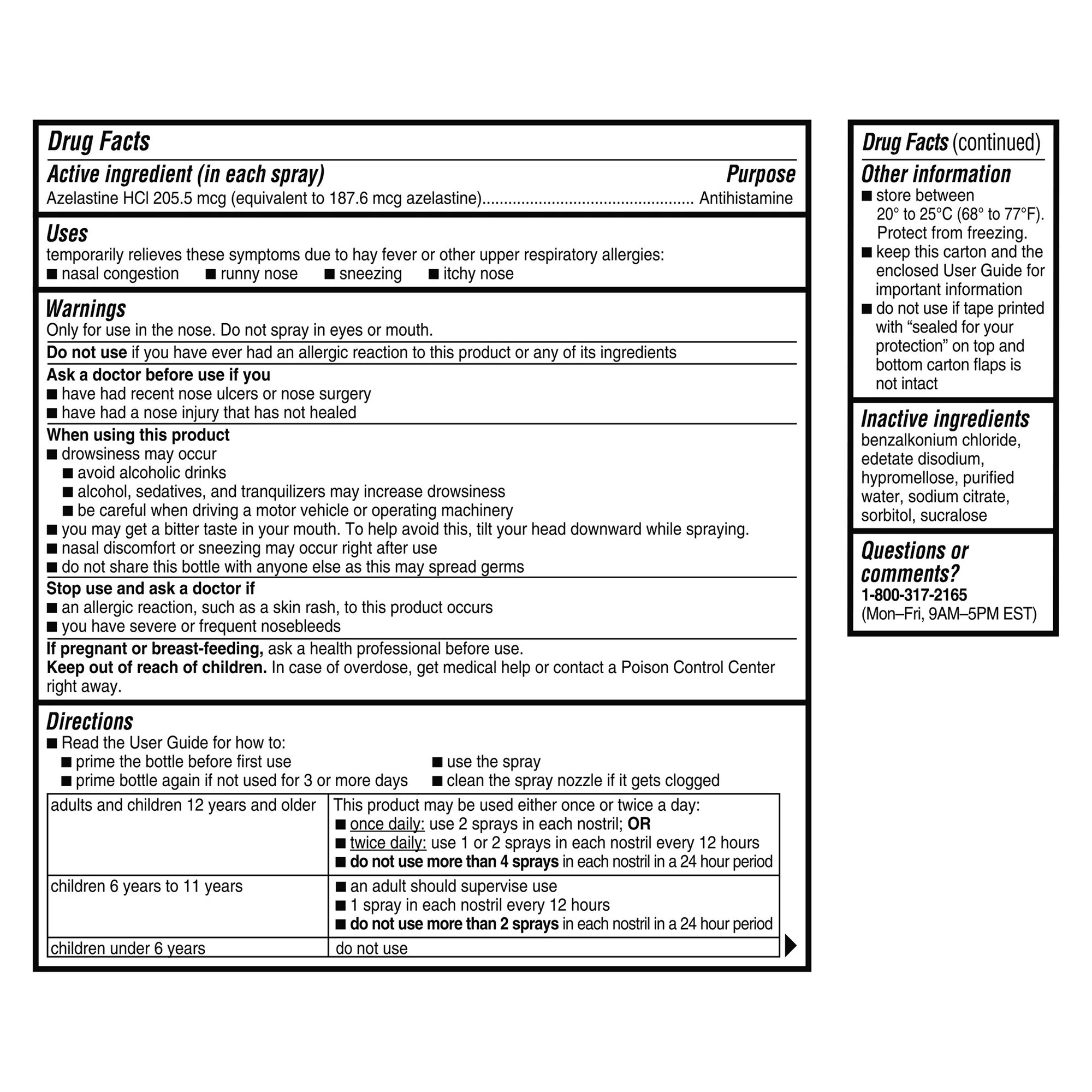 Bayer 00280006501 - Astepro Allergy Antihistamine Nasal Spray - 1/Each
