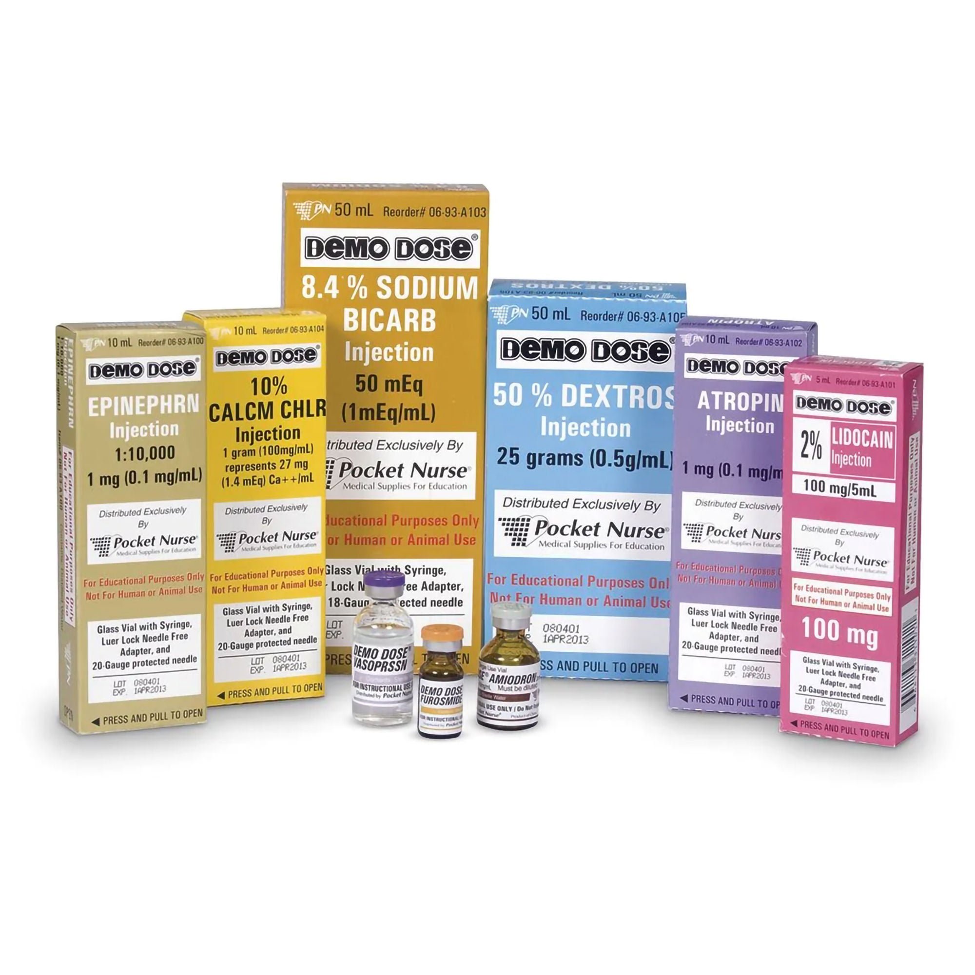 Nasco Healthcare - PN01258 Clinical Training Medication Pack Demo Dose® Code Drug II Bundle Liquid Syringe / Vial