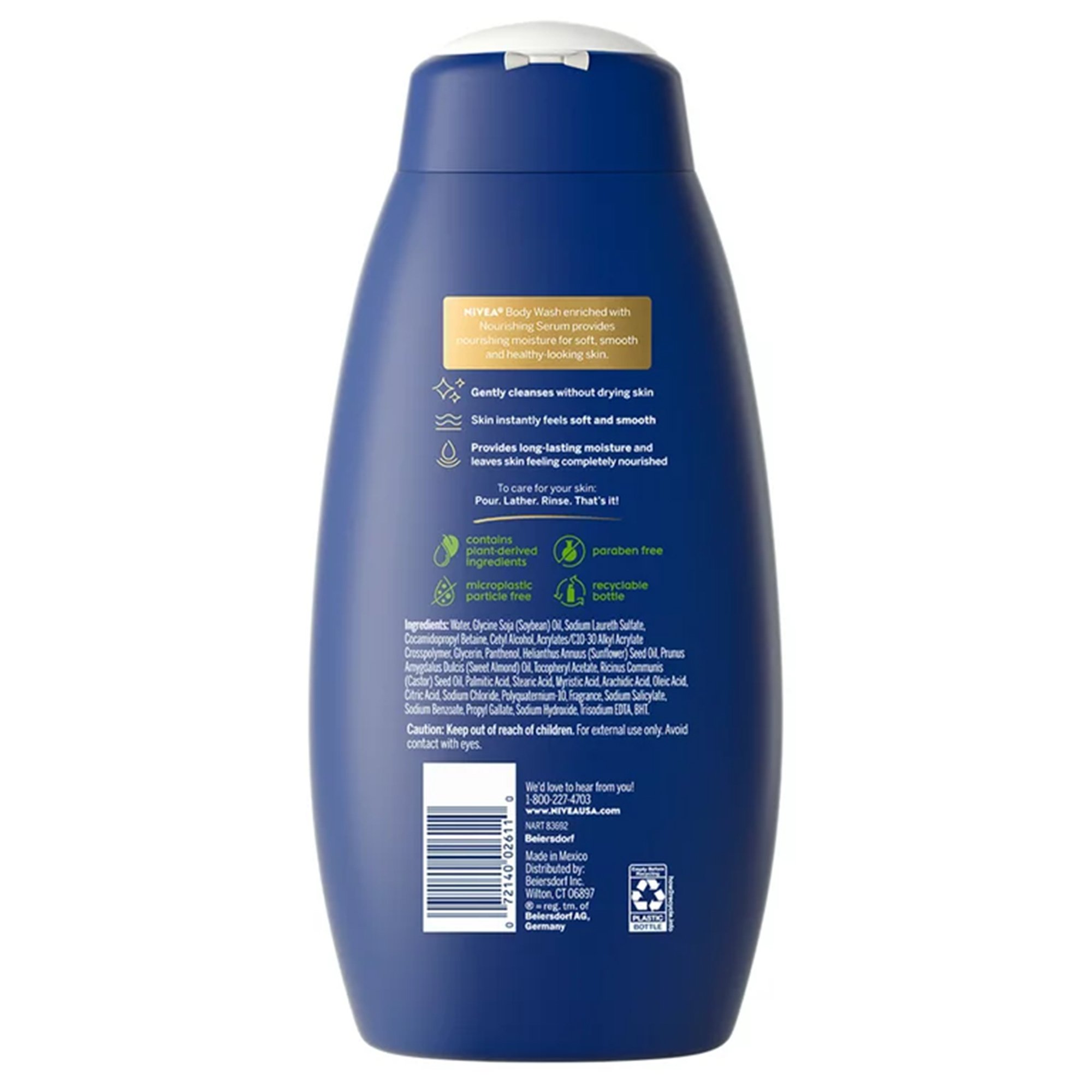 Beiersdorf 07214002611 - Nivea® Nourishing Body Wash with Nourishing Serum, 20 oz. - 1/Each