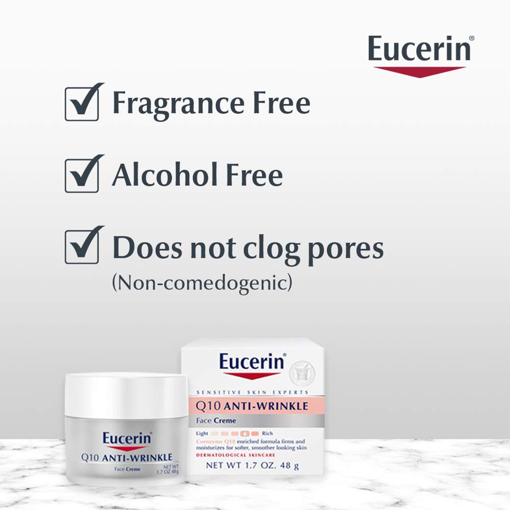 Beiersdorf 07214063413 - Eucerin® Q10 Anti-Wrinkle Sensitive Skin Face Cream, 1.7 oz. - 1/Each