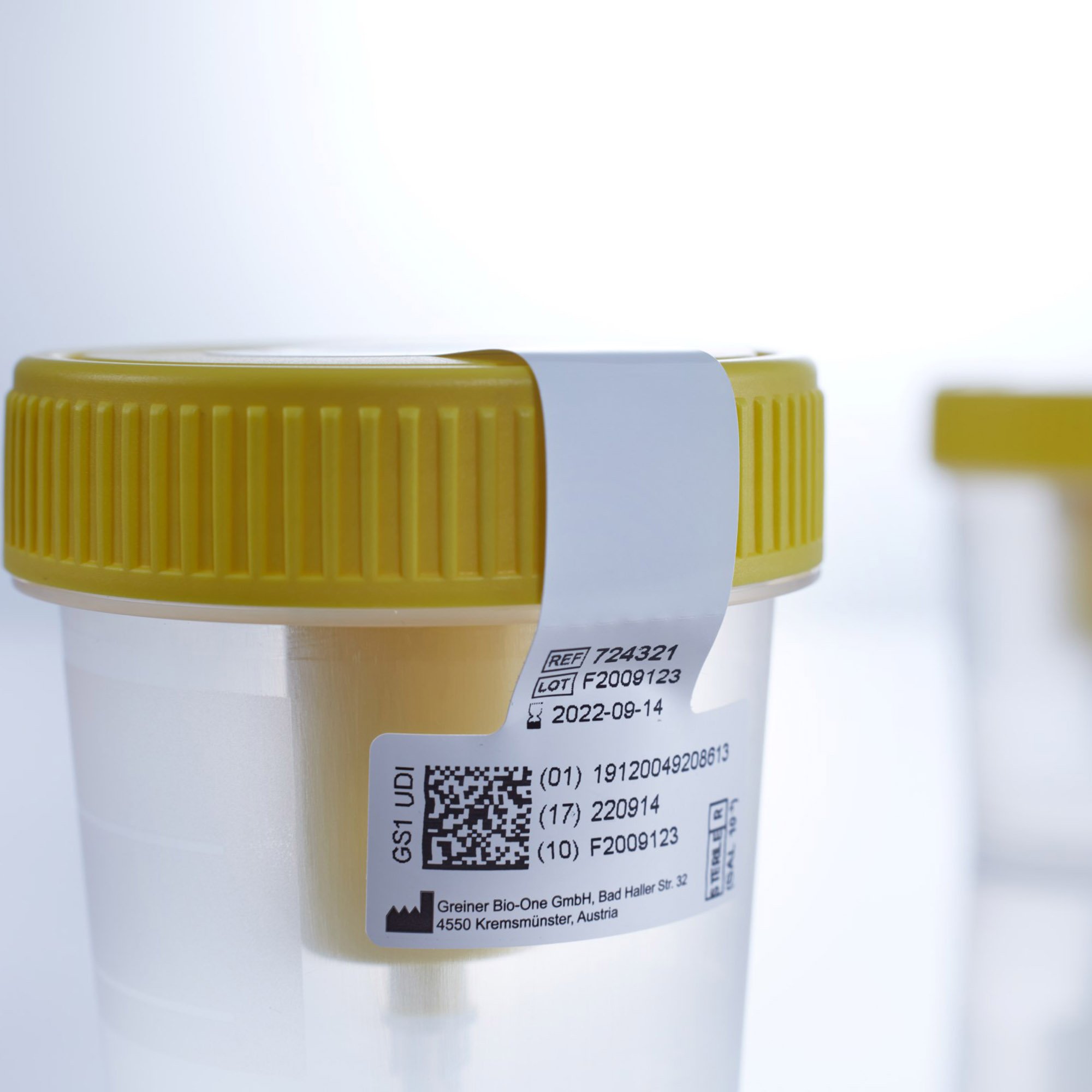 Urine Specimen Container with Integrated Transfer Device 724321 by Greiner Bio-One