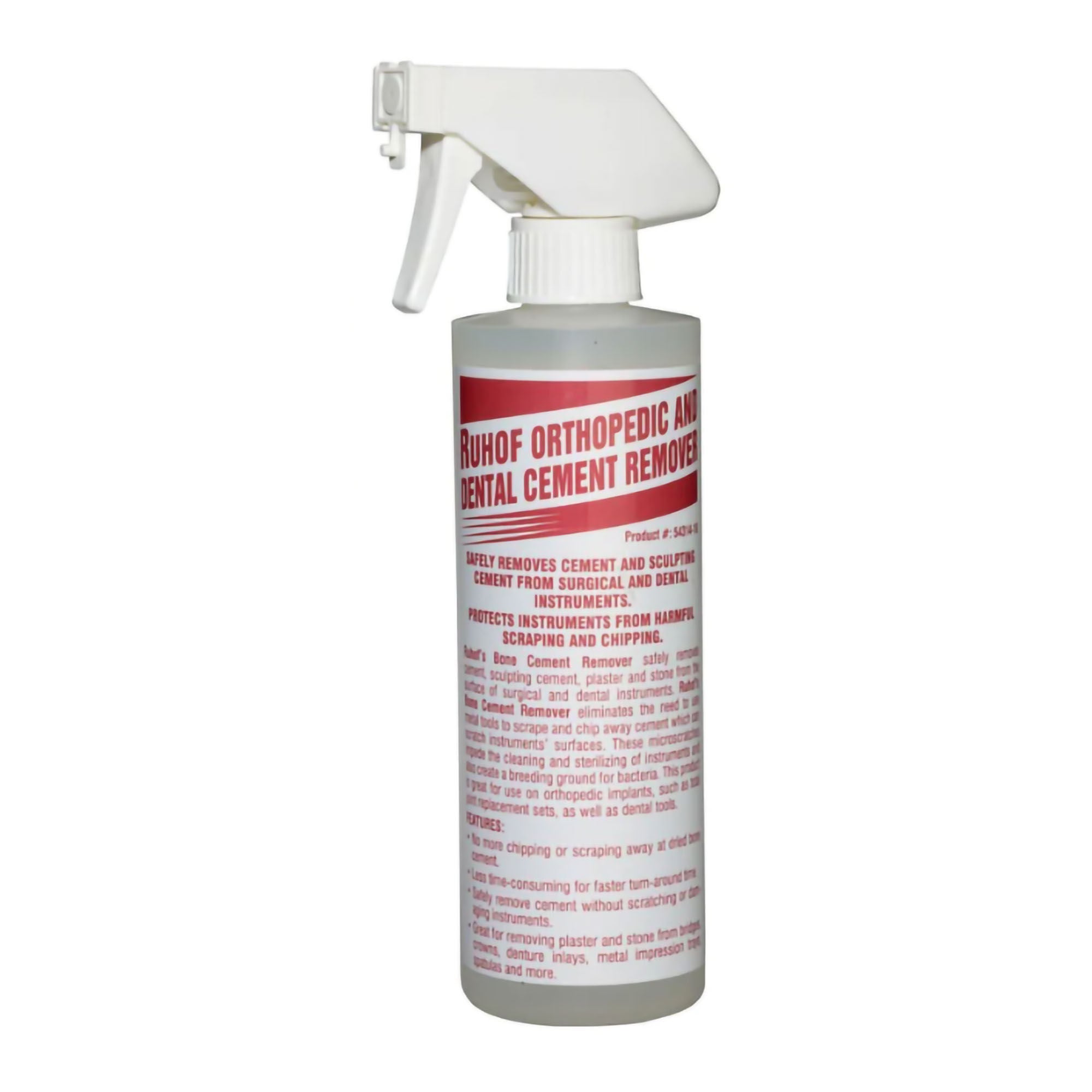 Ruhof Healthcare - 54314-18 Orthopedic and Dental Cement Remover Liquid RTU 16 oz. Spray Bottle Mild Scent