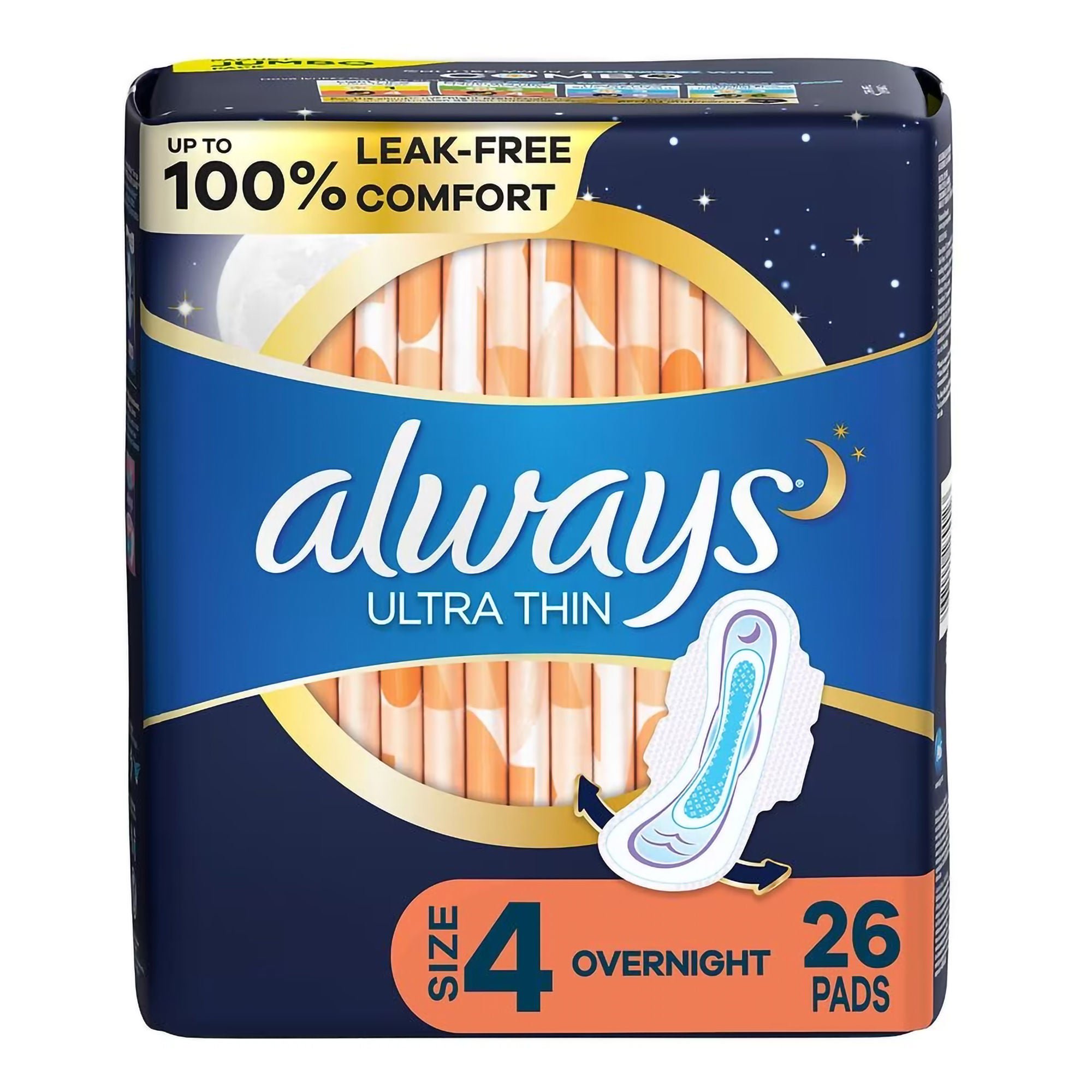 Procter & Gamble - 03700099089 Always® Ultra Thin Pads Size 4 Overnight with Flexi-Wings