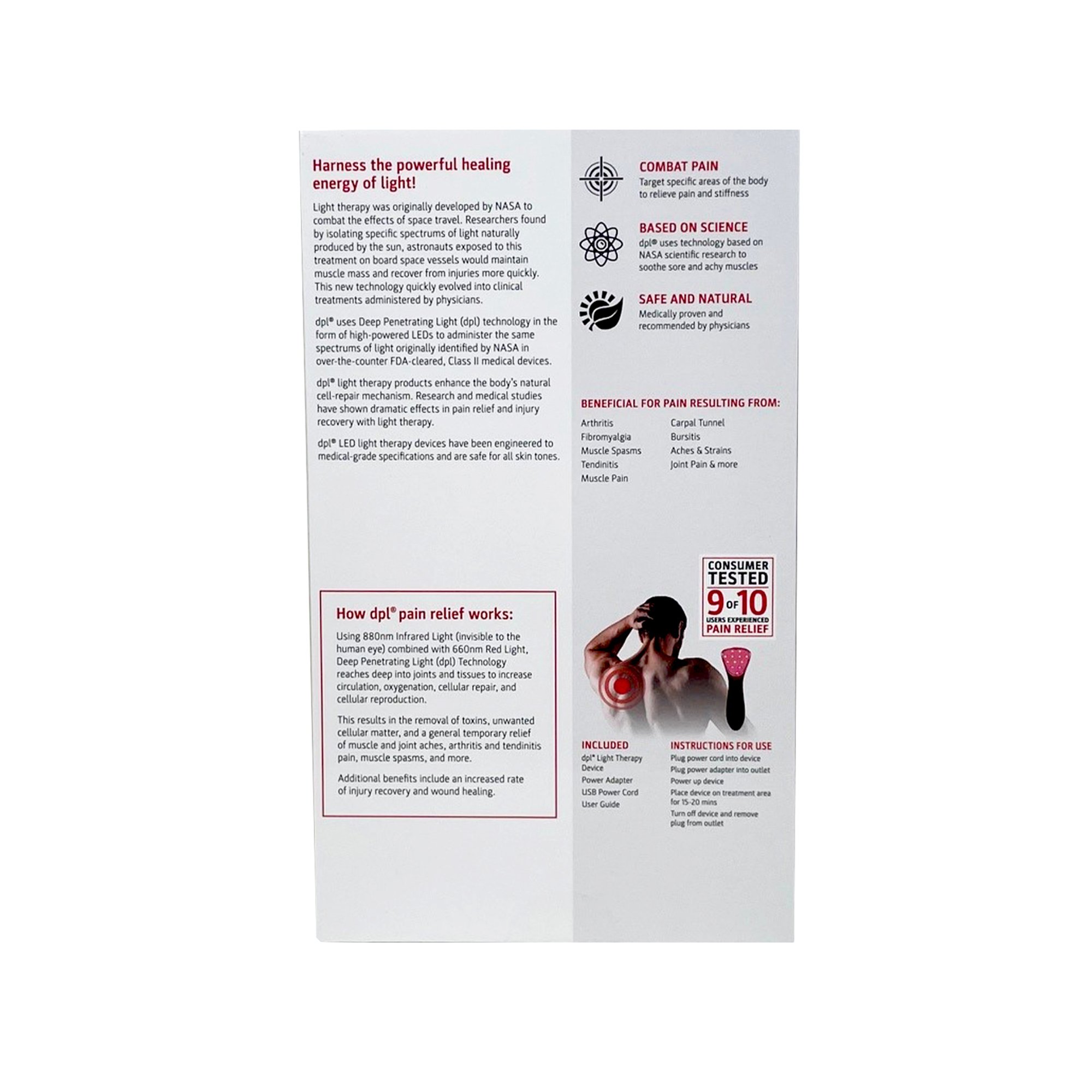 LED Technologies Inc DPLPNSYS - dpl® Clinical Pain Light Therapy Device - 1/Each, 20/Case
