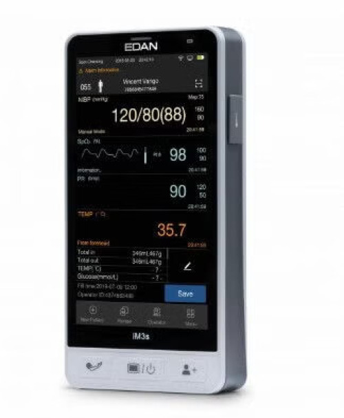 EdanUSA & MDPro - IM3S.NS Vital Signs Monitor Edan® iM35_NST Series Spot Check NIBP, SpO2, Temperature AC Power / Battery Operated