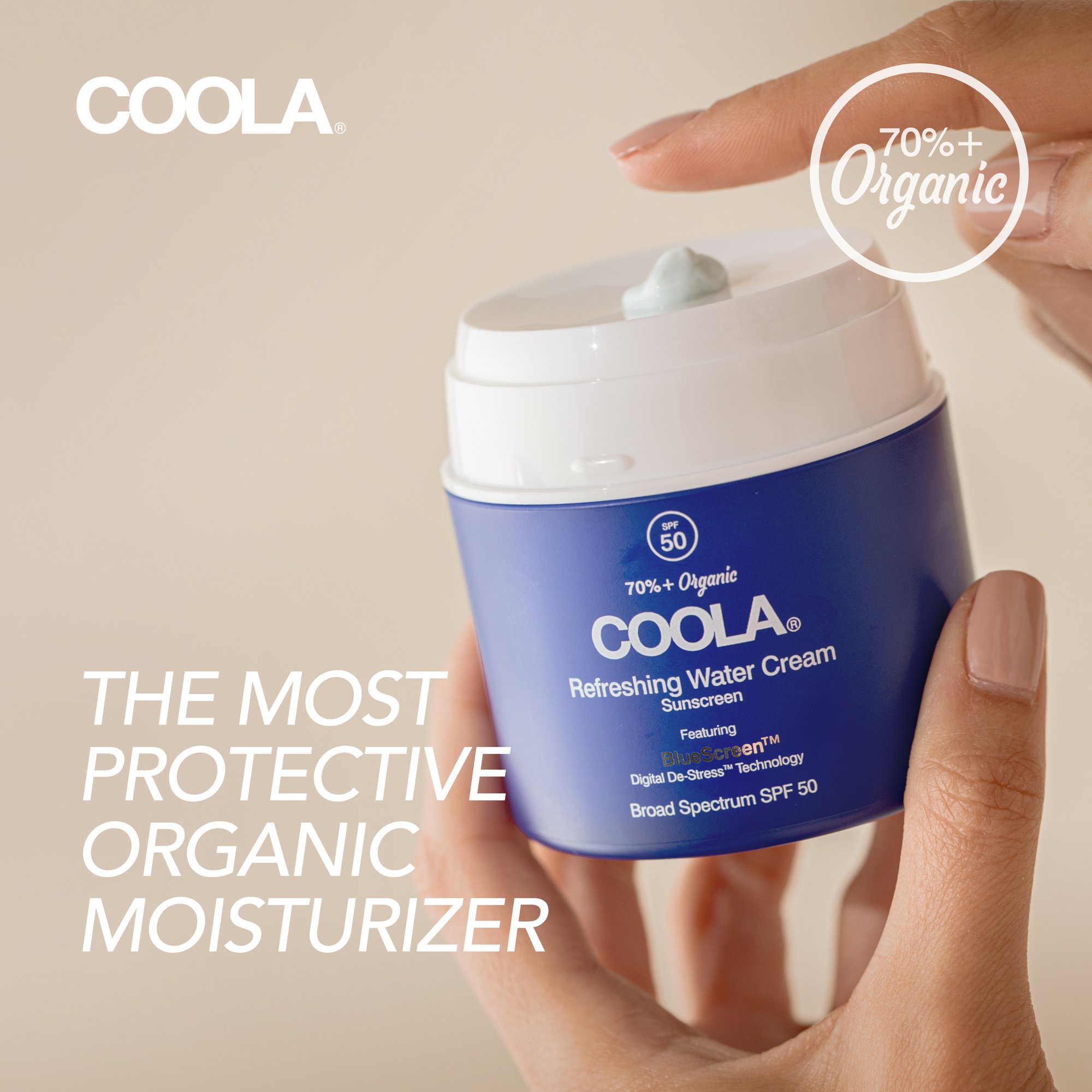 COOLA LLC CL10405 - Coola® Refreshing Water Cream Sunscreen w/ BlueScreen™ Digital De-Stress™ SPF 50 - 1/Each, 24/Case
