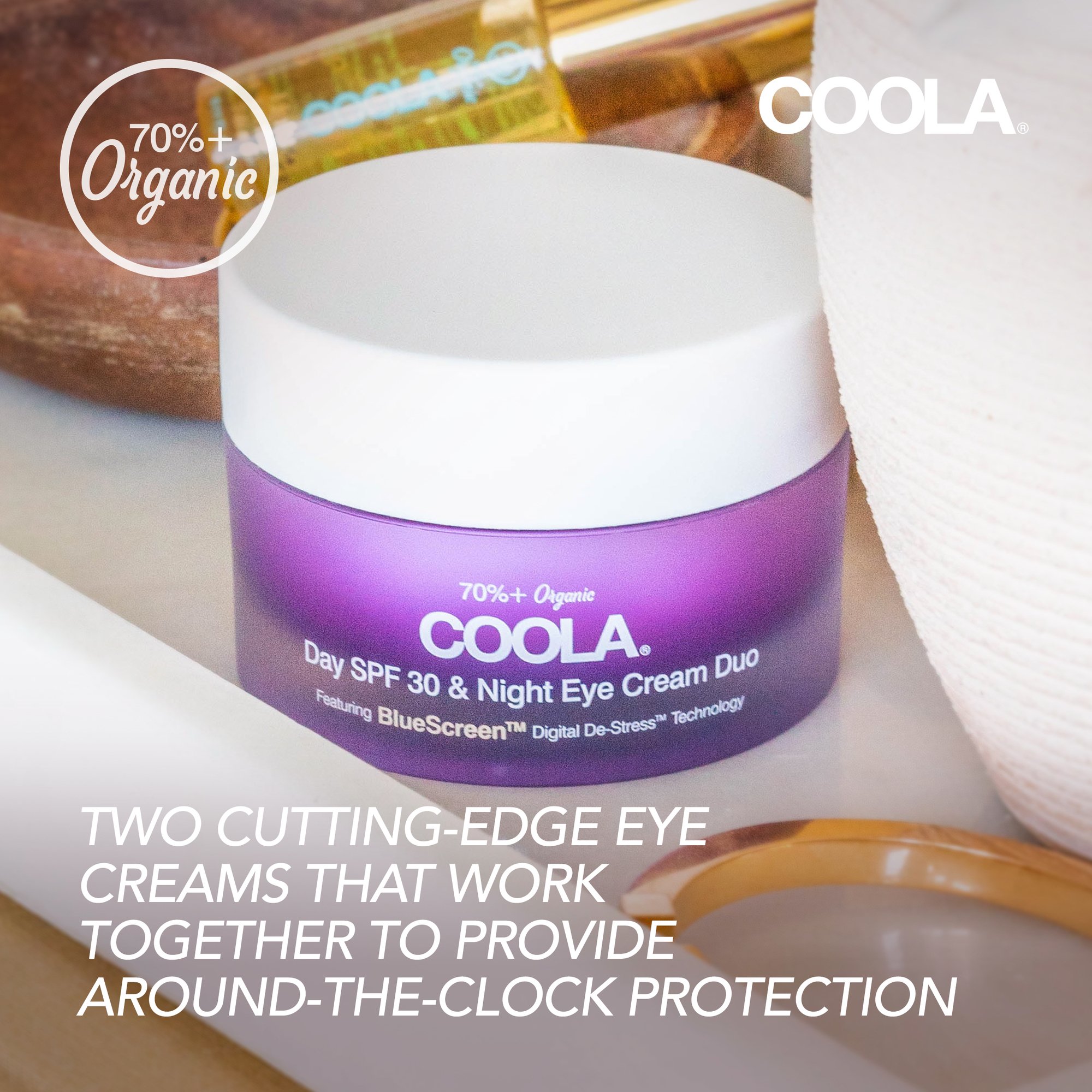 COOLA LLC CL10428 - Coola® Day SPF 30 & Night Organic Eye Cream Duo - 1/Each, 24/Case
