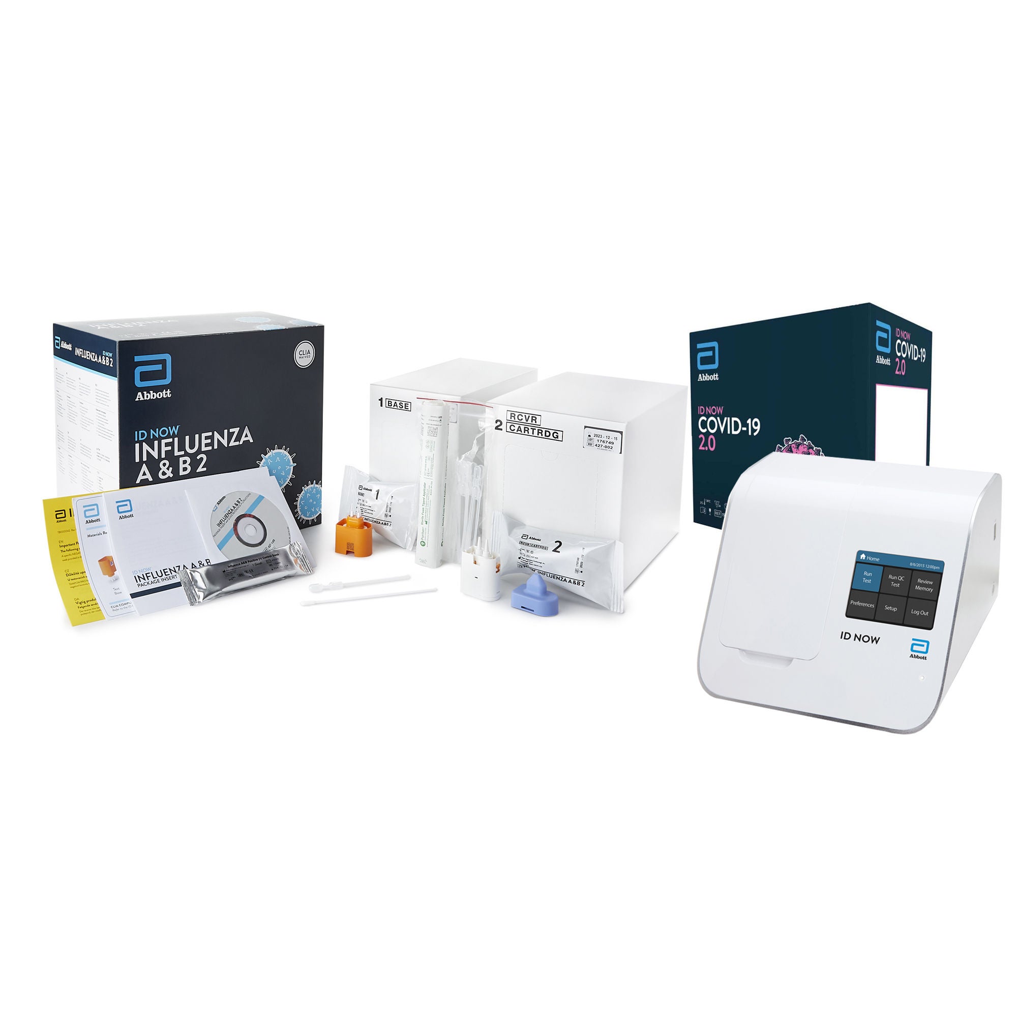 Abbott Rapid Dx North America LLC - IDNOW15CF Respiratory Test Kit ID NOW™ COVID-19 2.0 / Influenza A + B 2.0 7 X 24 COVID-19 Tests , 8 X 24 Flu A+B Tests