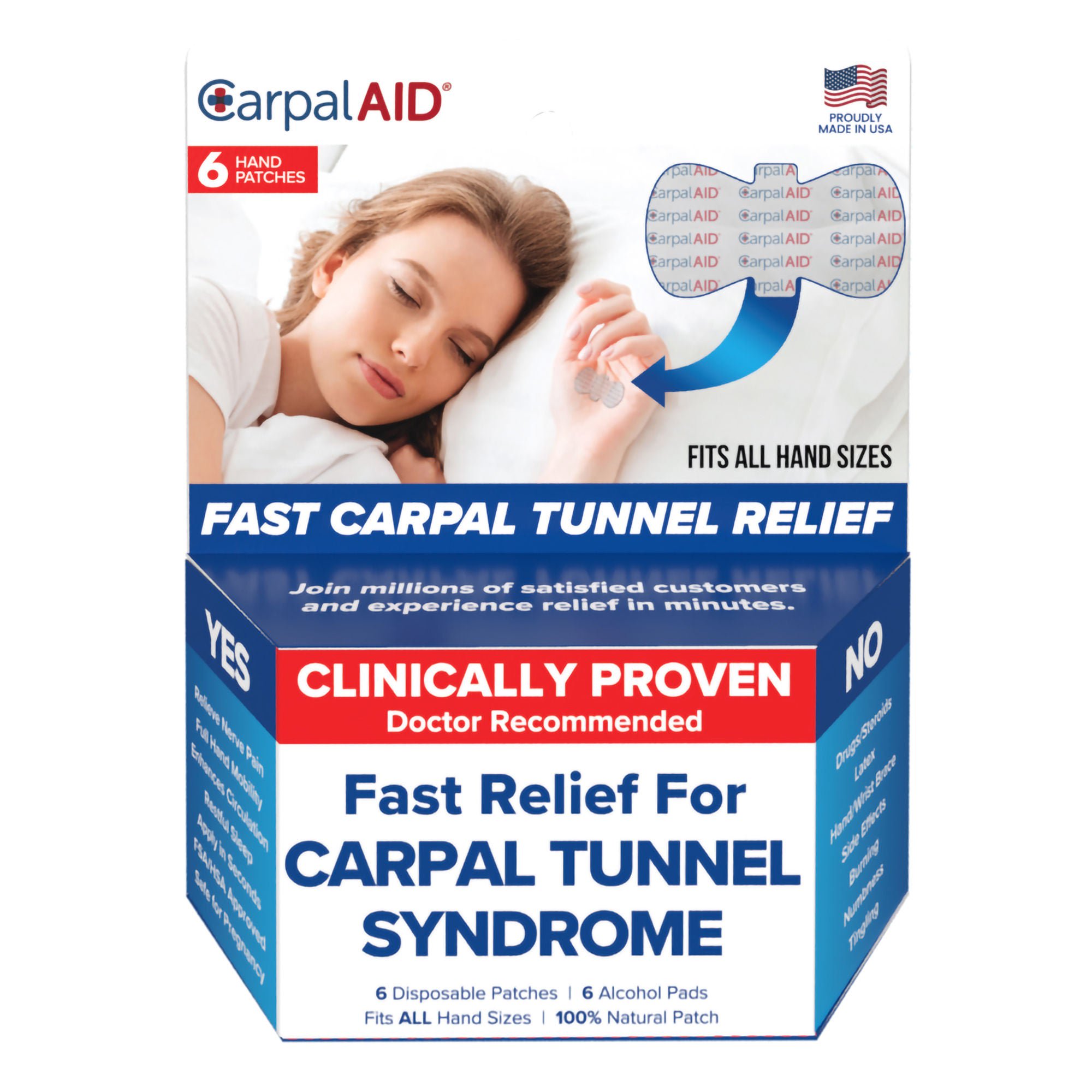 Carpal AID LLC - UNI6PK CarpalAid® Patch Hand-Based Carpal Tunnel Support