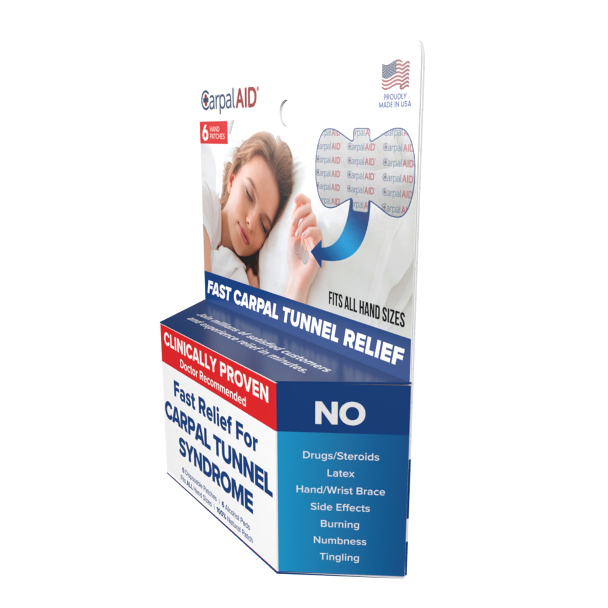 Carpal AID LLC UNI6PK - CarpalAid® Patch Hand-Based Carpal Tunnel Support, One Size Fits Most - 6/Pack, 288/Case