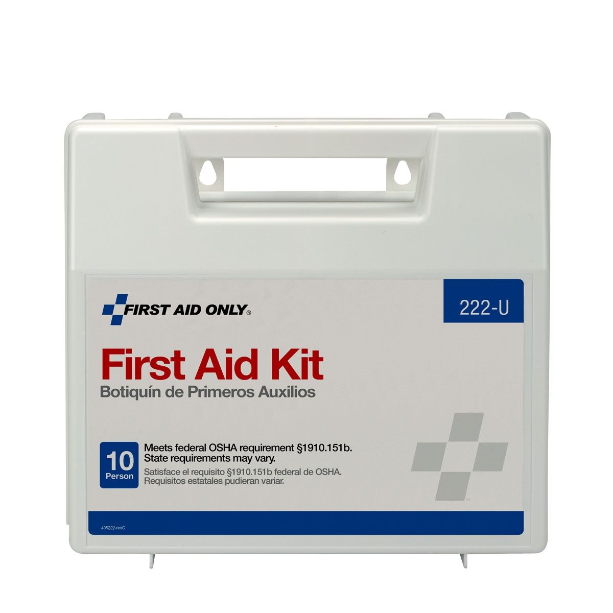 Acme United 222-U - First Aid Only® Ten-Person First Aid Kit, Plastic Case with Dividers - 1/Each, 10/Case