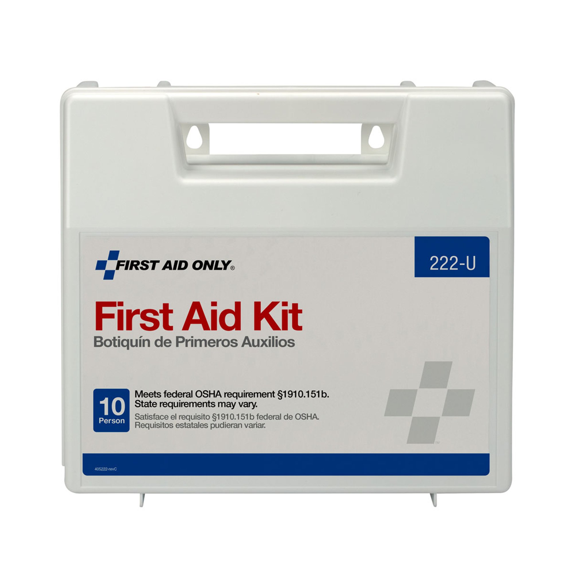 Acme United 222-U - First Aid Only® Ten-Person First Aid Kit, Plastic Case with Dividers - 1/Each, 10/Case