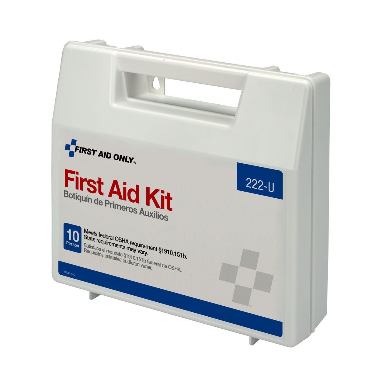 Acme United 222-U - First Aid Only® Ten-Person First Aid Kit, Plastic Case with Dividers - 1/Each, 10/Case