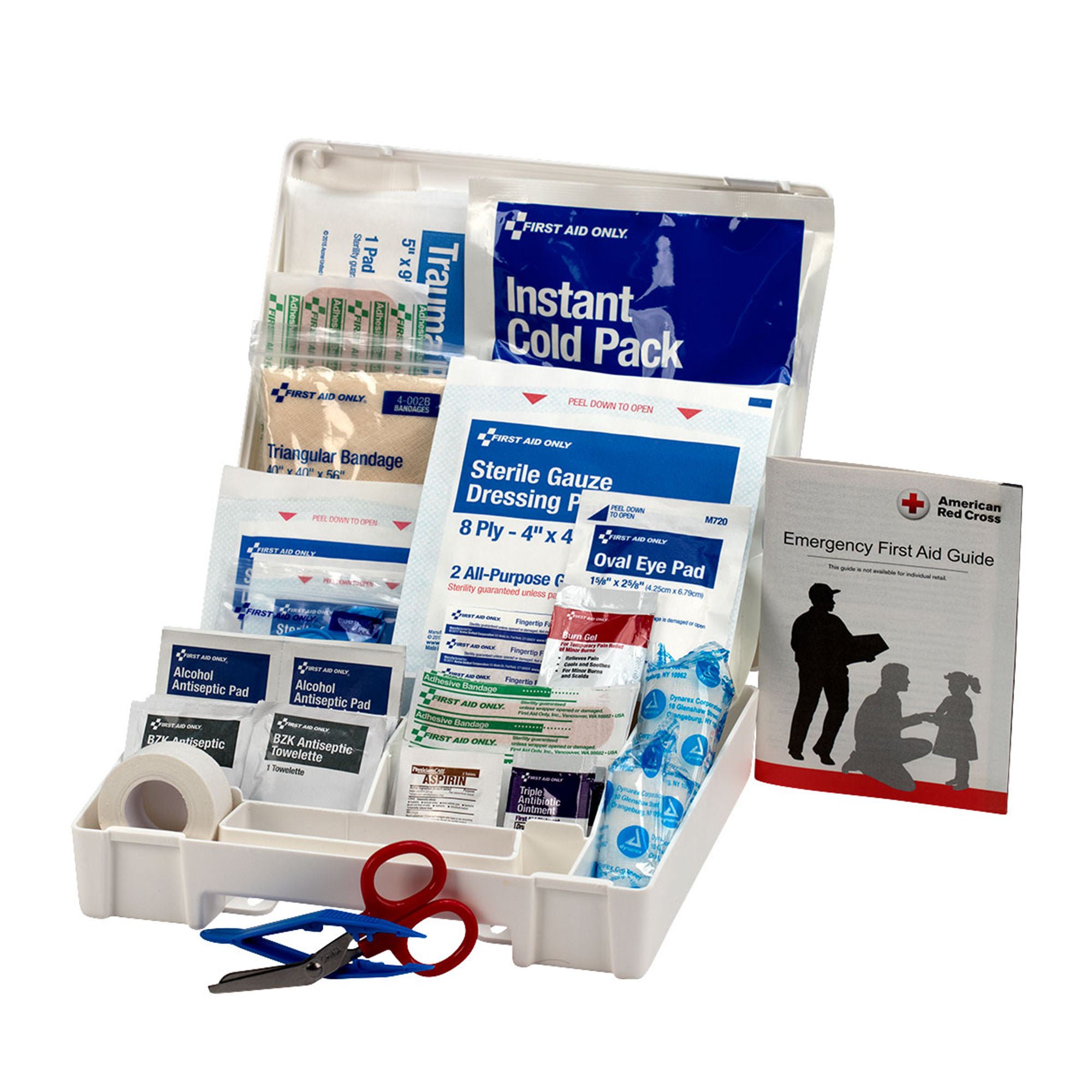 Acme United 222-U - First Aid Only® Ten-Person First Aid Kit, Plastic Case with Dividers - 1/Each, 10/Case