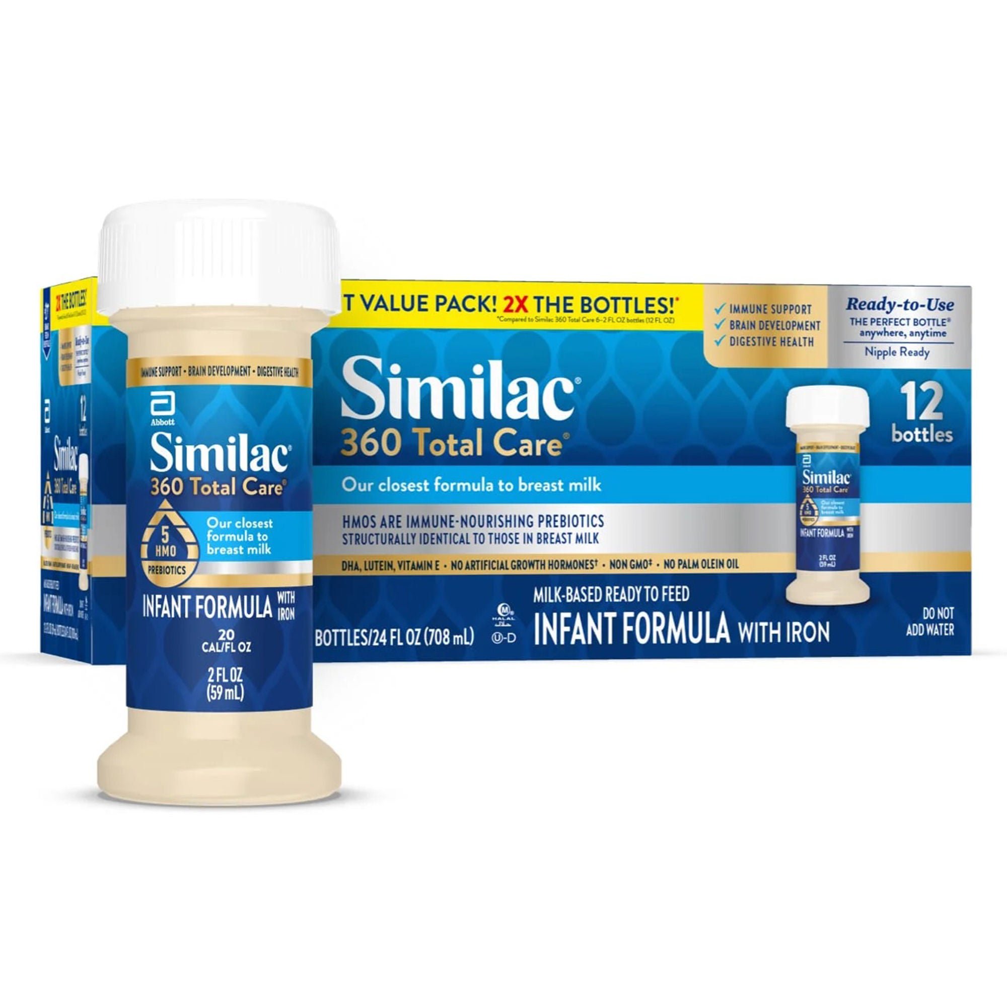 Abbott Nutrition - 68133 Infant Formula Similac® 360 Total Care® Unflavored 2 oz. Bottle Liquid