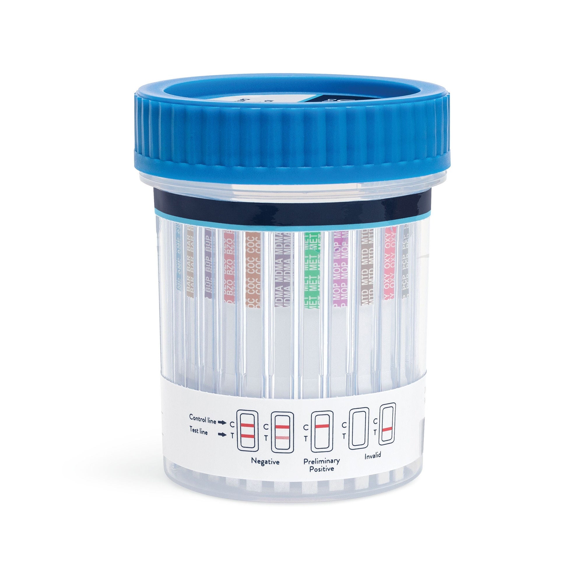 Abbott Rapid Dx North America LLC - ABTDUAW114703C Drugs of Abuse Test Kit iScreen™ Round Click Cup AMP1000, BAR300, BUP10, BZO300, COC300, EDDP300, mAMP/MET1000, MDMA500, MOP300, MTD300, OXY100, PCP25, TCA1000, THC50, (pH, OX, SG) 25 Tests CLIA Waived