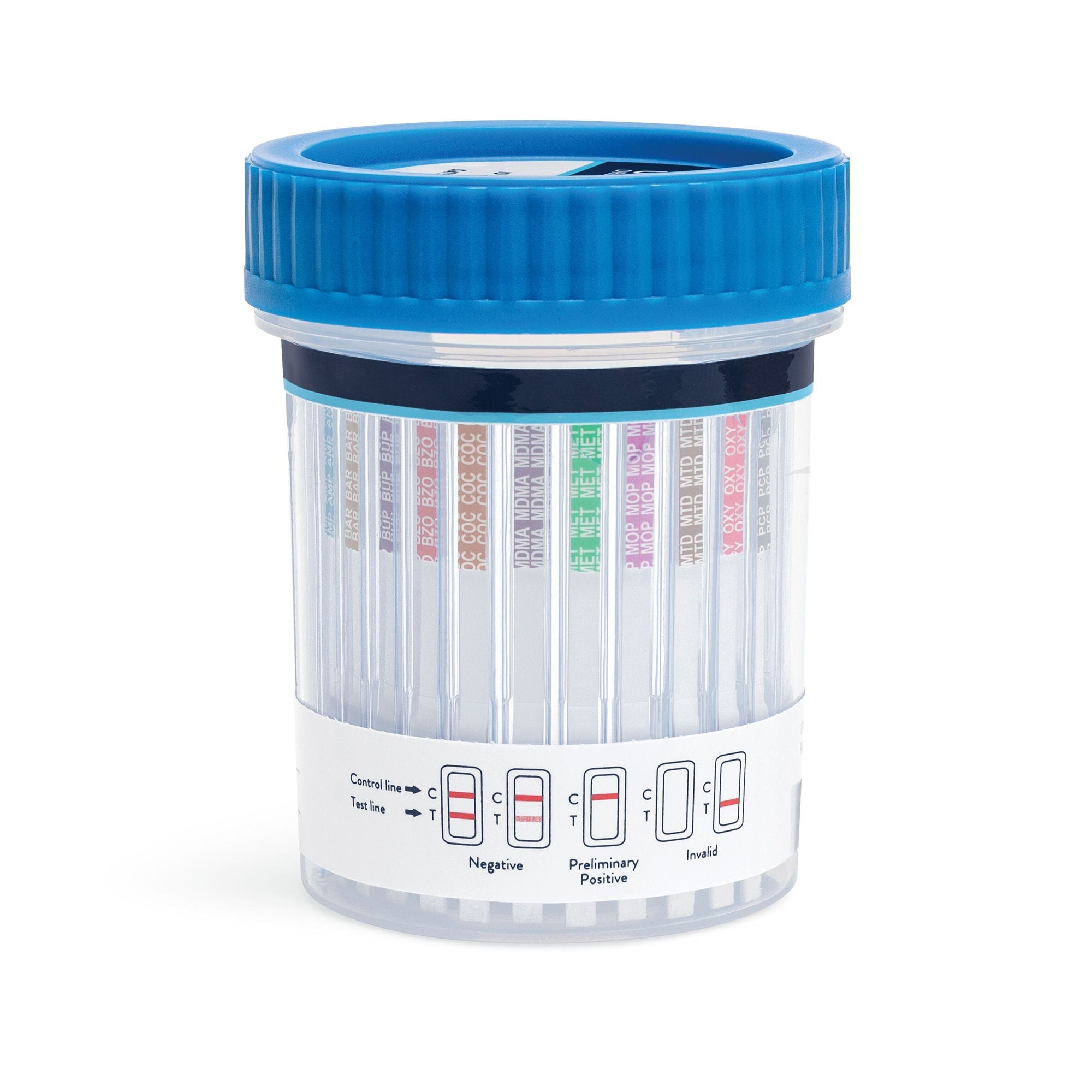 Abbott Rapid Dx North America LLC - ABTDUAW114704D Drugs of Abuse Test Kit iScreen™ Round Click Cup AMP1000, BAR300, BUP10, BZO300, COC300, mAMP/MET1000, MDMA500, MTD300, OPI2000, OXY100, PCP25, PPX300, TCA1000, THC50, (pH, OX, SG) 25 Tests CLIA Waived