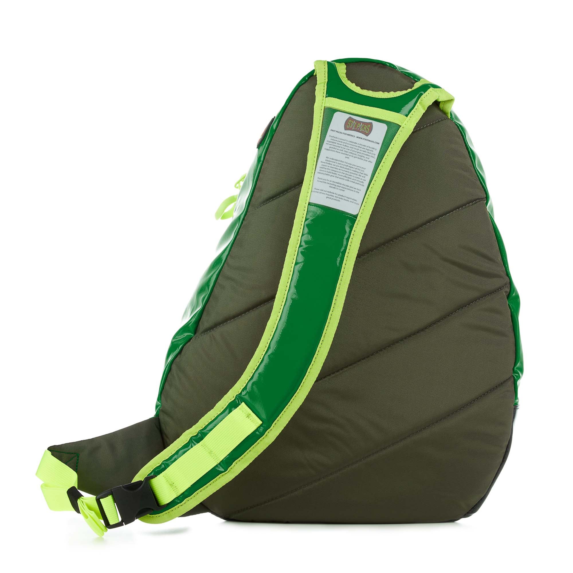 StatPacks Inc - G35011GN EMS Backpack G3 Medslinger Green Urethane-Coated Tarpaulin 3 X 14 X 18 Inch
