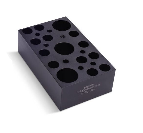 Thermo Scientific - 88870114 Thermo Scientific™ Dry Bath Block Mixed Block, 1-1/2 X 3 X 4-7/8 Inch, Black, 3 X 25 mm, 12 X 12 to 13 mm, 6 X 6 mm For Thermo Scientific Digital and Touch Screen Dry Baths / Block Heaters