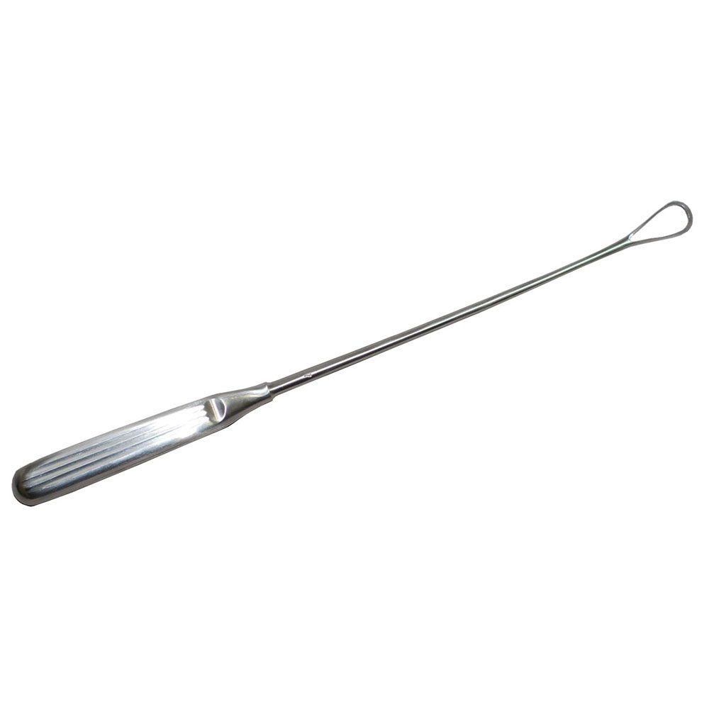 Medgyn Products - 030645 Uterine Curette MedGyn Sims 11 Inch Length Hollow Handle with Grooves Size 3 Tip Sharp Teardrop Loop Tip