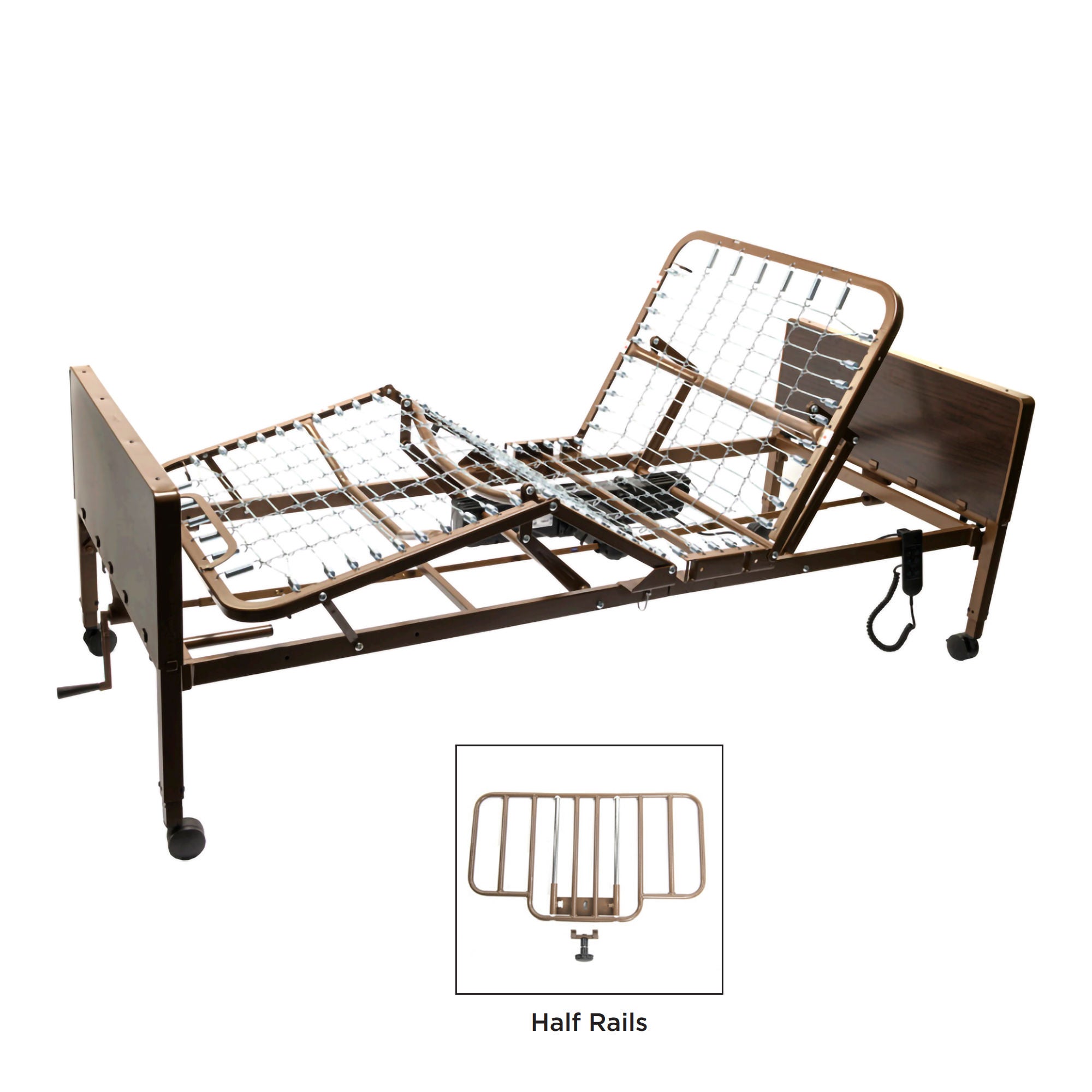 Proactive Medical Products LLC - PMSEBHR Semi-Electric Bed Altera Series Semi-Electric 80 Inch Length Adjustable Deck 3 Functions 15 to 23 Inch Height Range