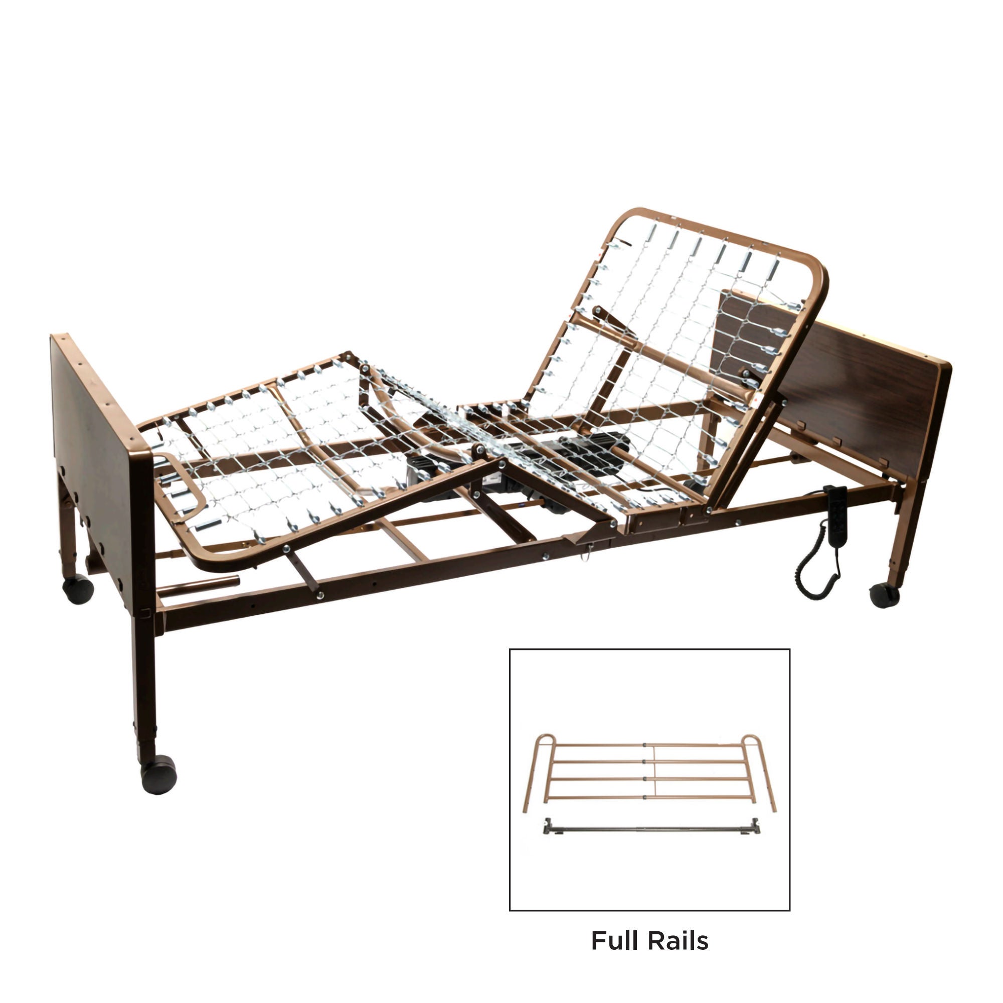 Proactive Medical Products LLC - PMFEBFR Electric Bed Altara Series Full Electric 80 Inch Length Adjustable Deck 3 Functions 15 to 23 Inch Height Range