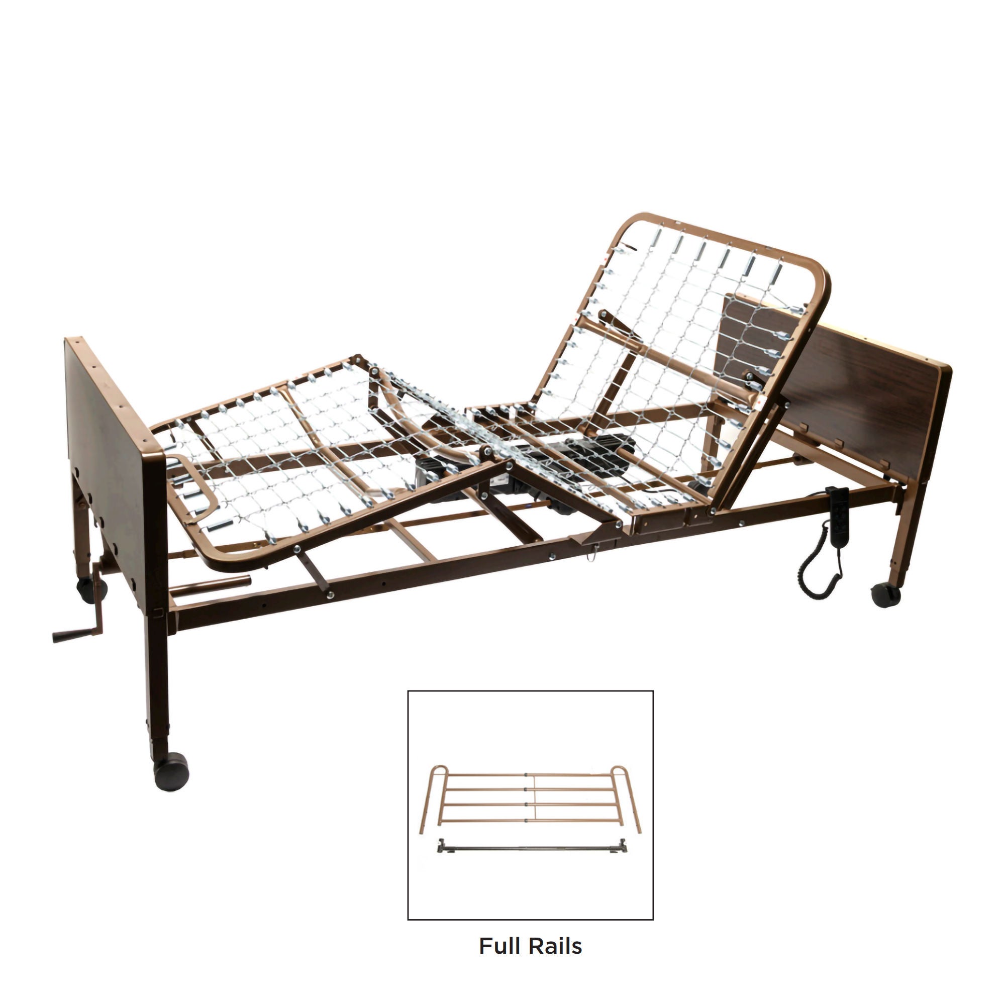 Proactive Medical Products LLC - PMSEBFRM Semi-Electric Bed Altera Series Semi-electric 80 Inch Length Adjustable Deck 2 Functions 15 to 23 Inch Height Range