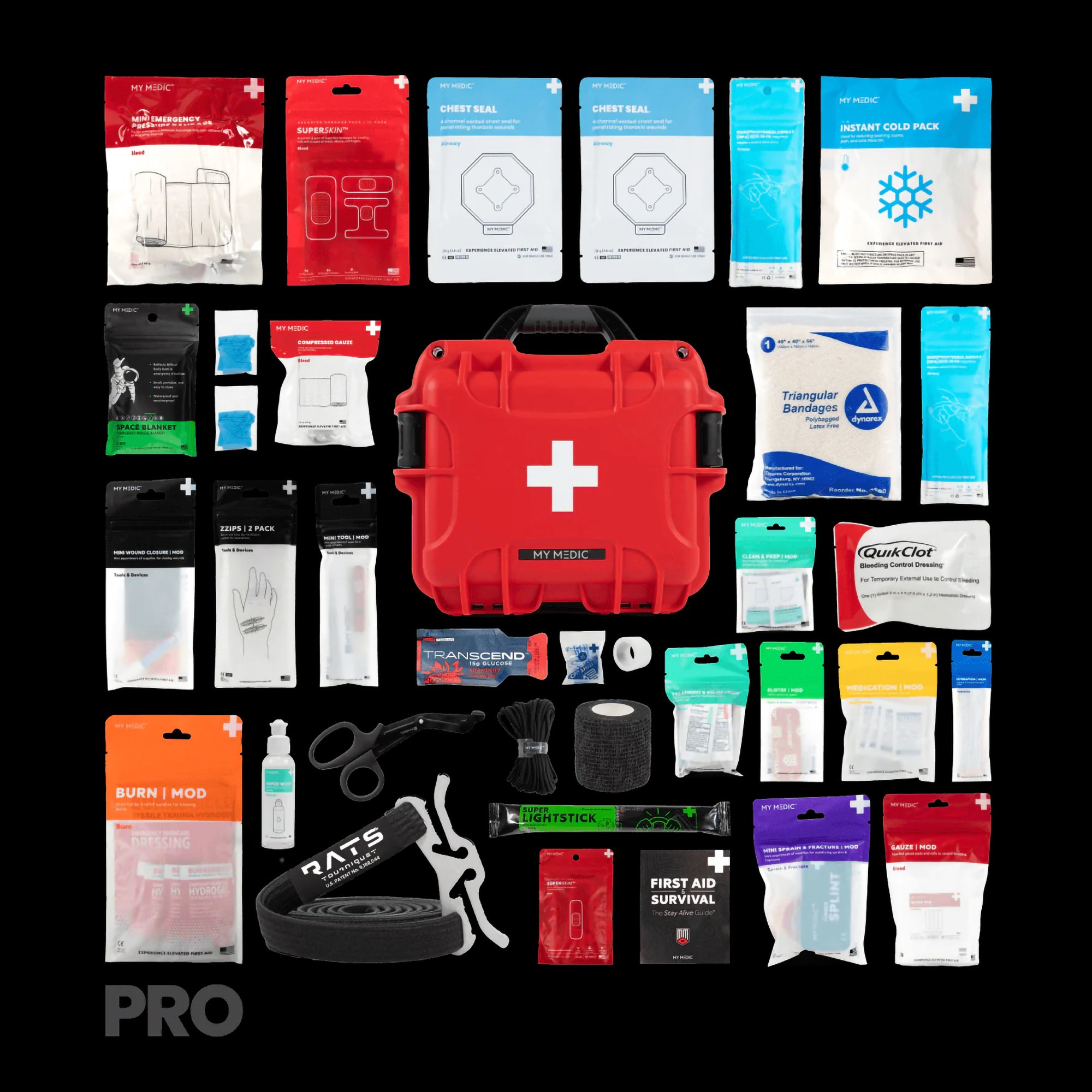 MyMedic MM-KIT-905-MFK-V2-PRO - My Medic™ MyFak Pro First Aid Kit, Red Waterproof Hard Case - 1/Each