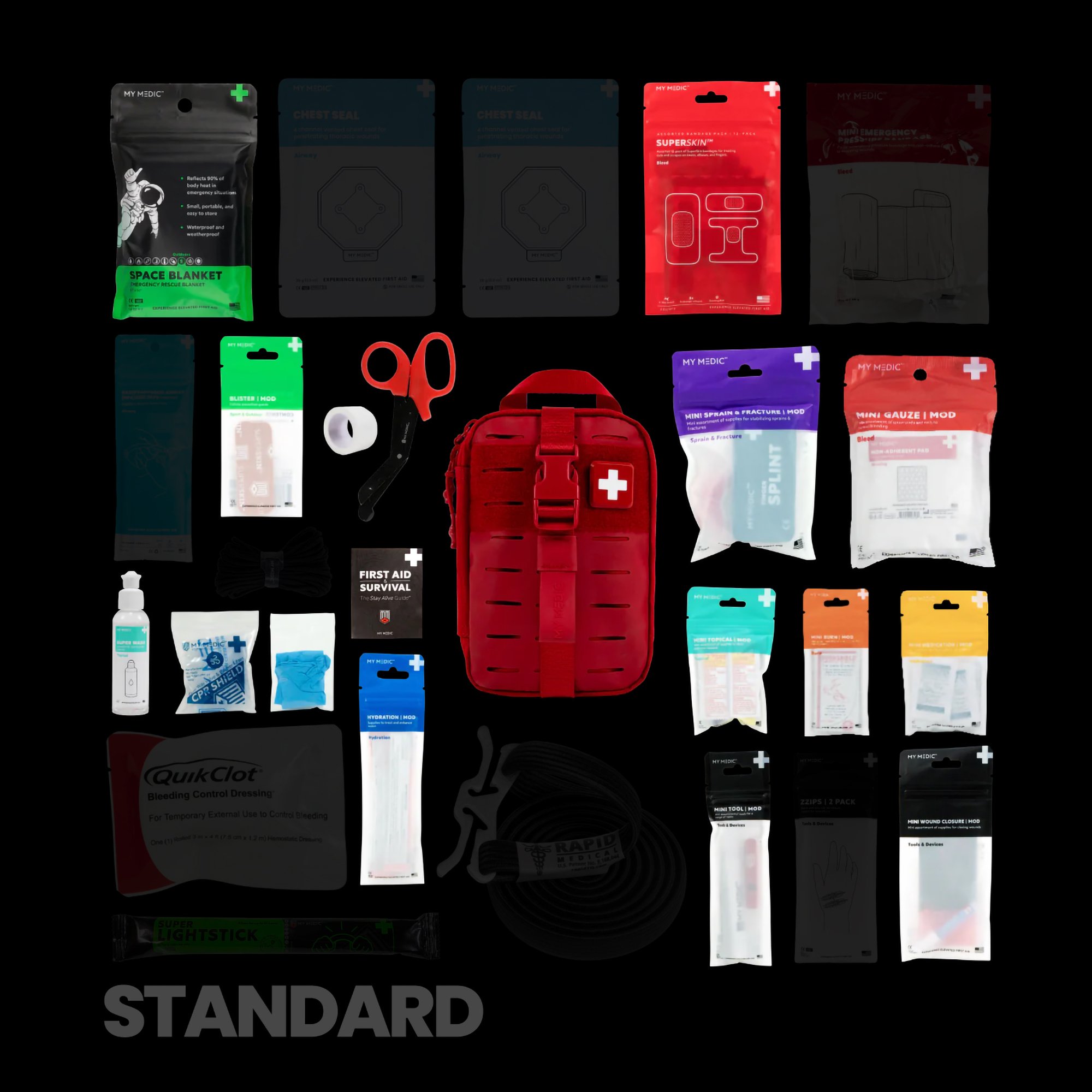 MyMedic MM-KIT-U-MFK-MINI-V2-RED-STN - My Medic™ MyFak Mini Standard First Aid Kit, Red - 1/Each