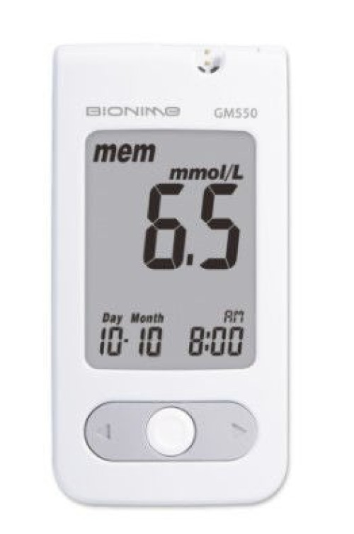 Bionime - 99GM555GA1 KIT Blood Glucose Meter Kit Bionime 5 Second Results Stores up to 500 Results Requires Coding