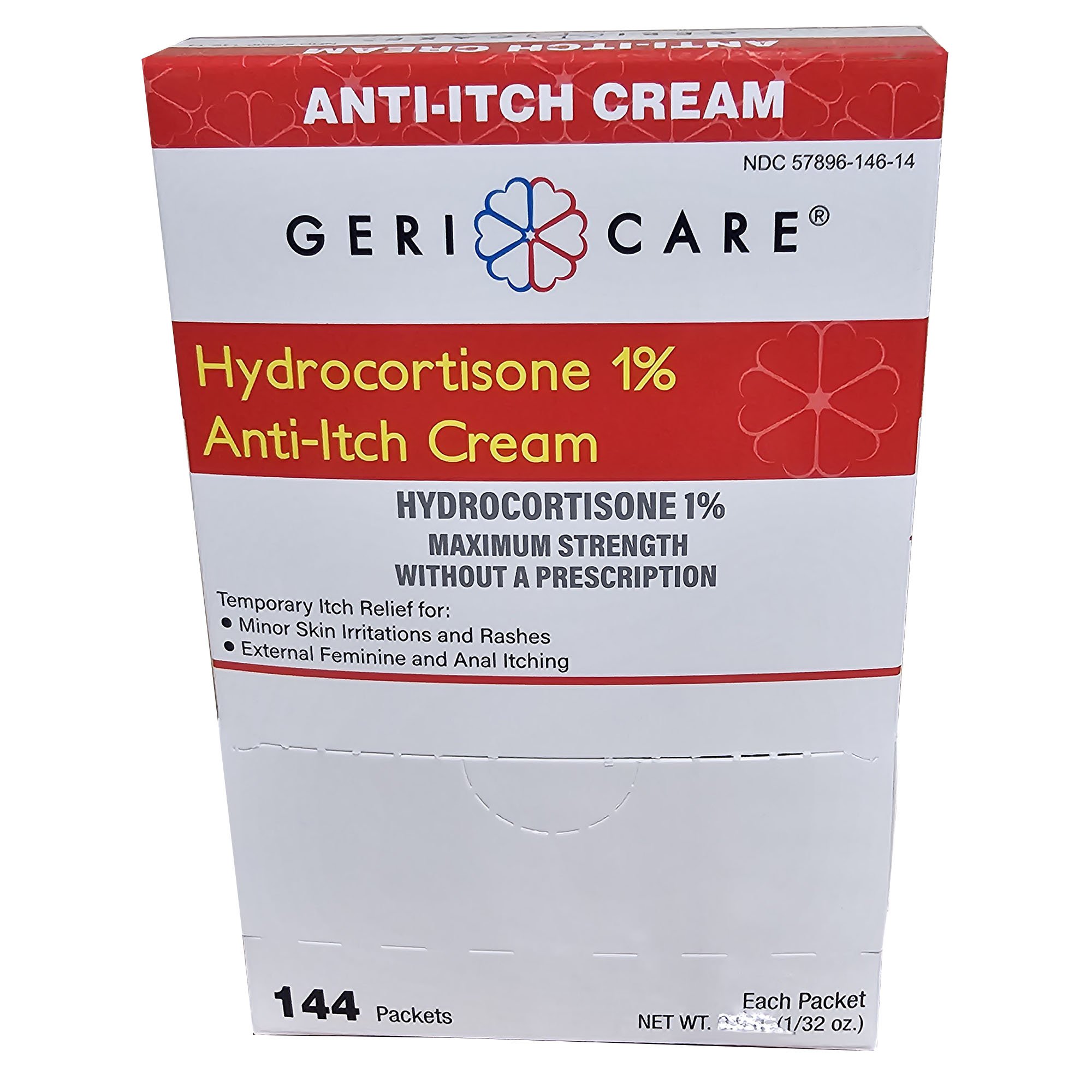 Geri-Care S146-14-GCP - Geri-Care® 1% Hydrocortisone Anti-Itch Cream - 144/Box, 1728/Case