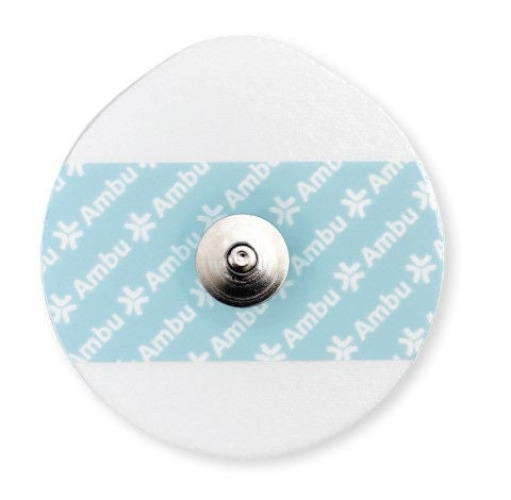 Ambu - 4500M-H-10 ECG Monitoring Electrode White Sensor Snap Connector Wet Gel Foam Backing Adult Radiolucent 10 per Pack
