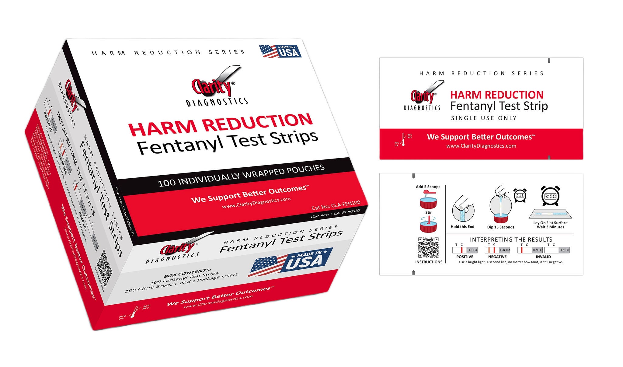 Clarity Lab Group LLC - CLA-FEN100 Drug Identification Test Kit Clarity® Harm Reduction Fentanyl 100 Tests Non-Regulated
