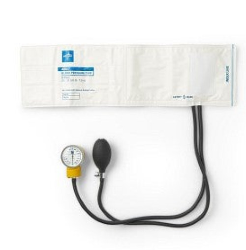 Medline - MDS9800 Aneroid Sphygmomanometer with Cuff Meline Large Adult Cuff Arm Vinyl Cuff Palm Aneroid