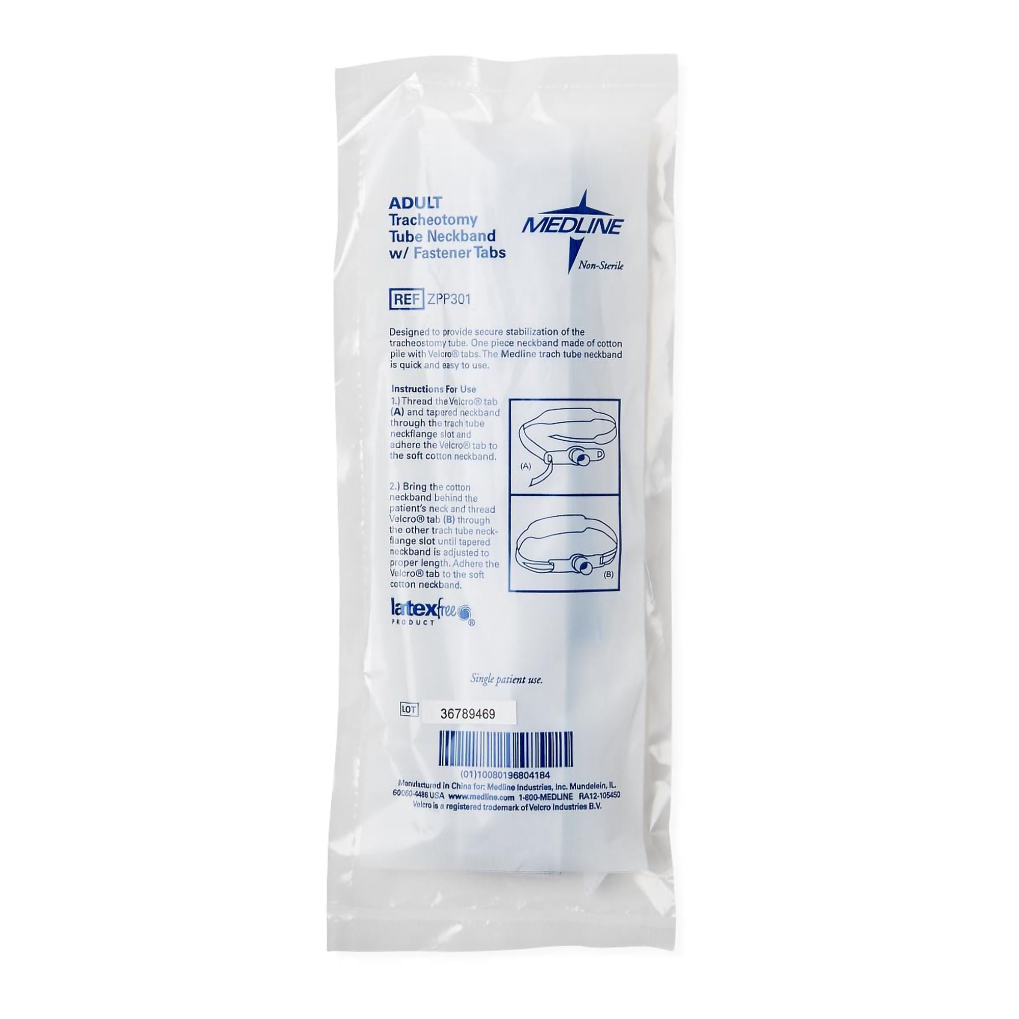 Medline - ZPP301 Tracheostomy Tube Holder Medline 18 to 20 Inch Length Adult
