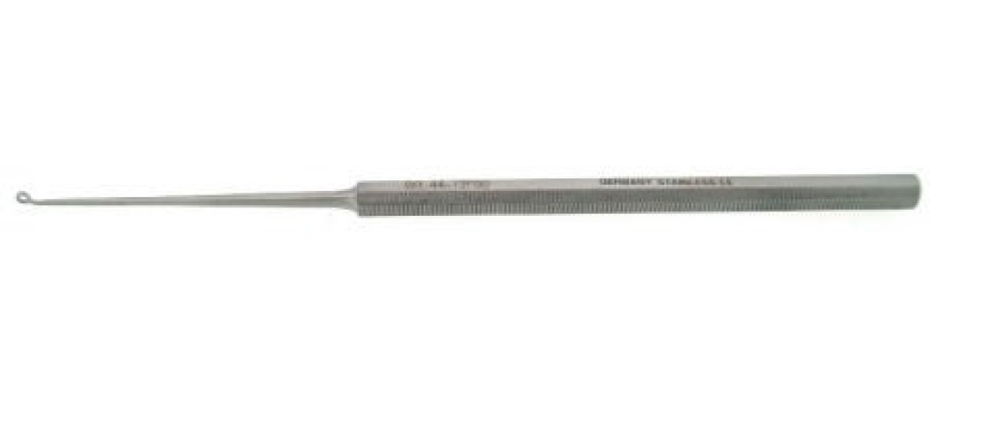 BR Surgical - BR44-11700 Ear Curette BR Surgical Buck Hexagonal Handle Size 0 Tip Sharp Angled Loop Tip