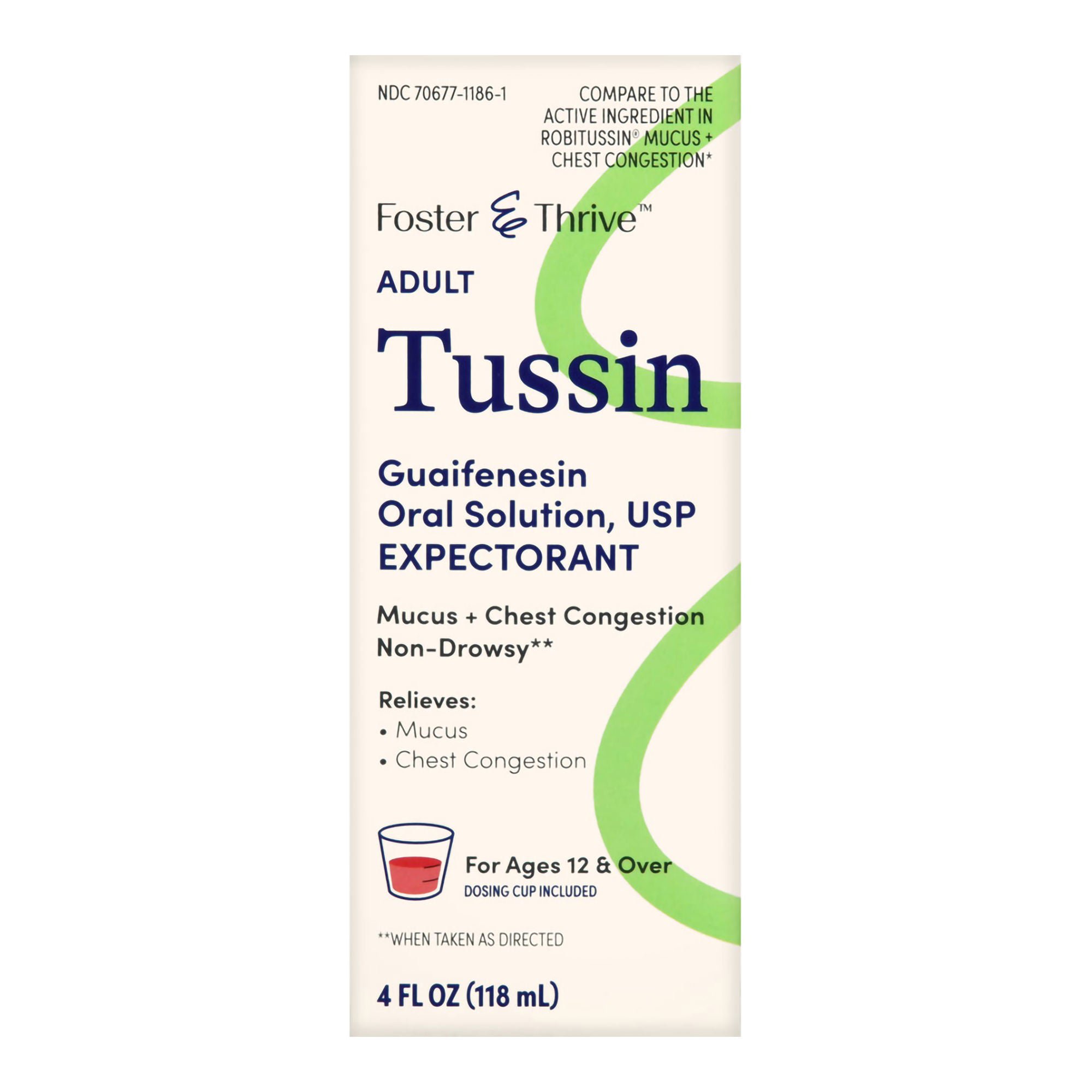 McKesson Brand - 70677118601 Thrive & Foster™ Guaifenesin Cold and Cough Relief