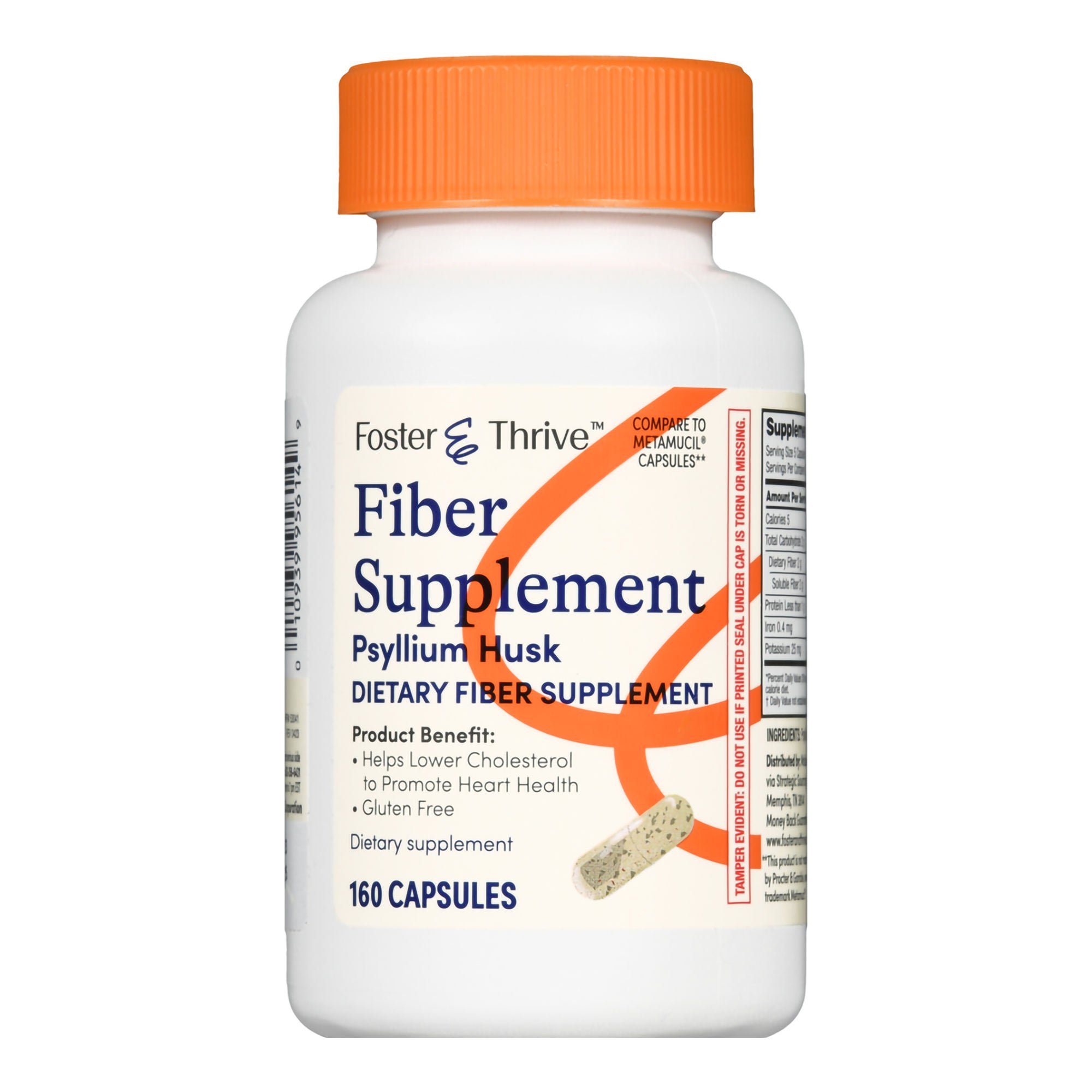 McKesson Brand - 01093995614 Foster & Thrive™ Fiber Supplement Psyllium Husk Capsules